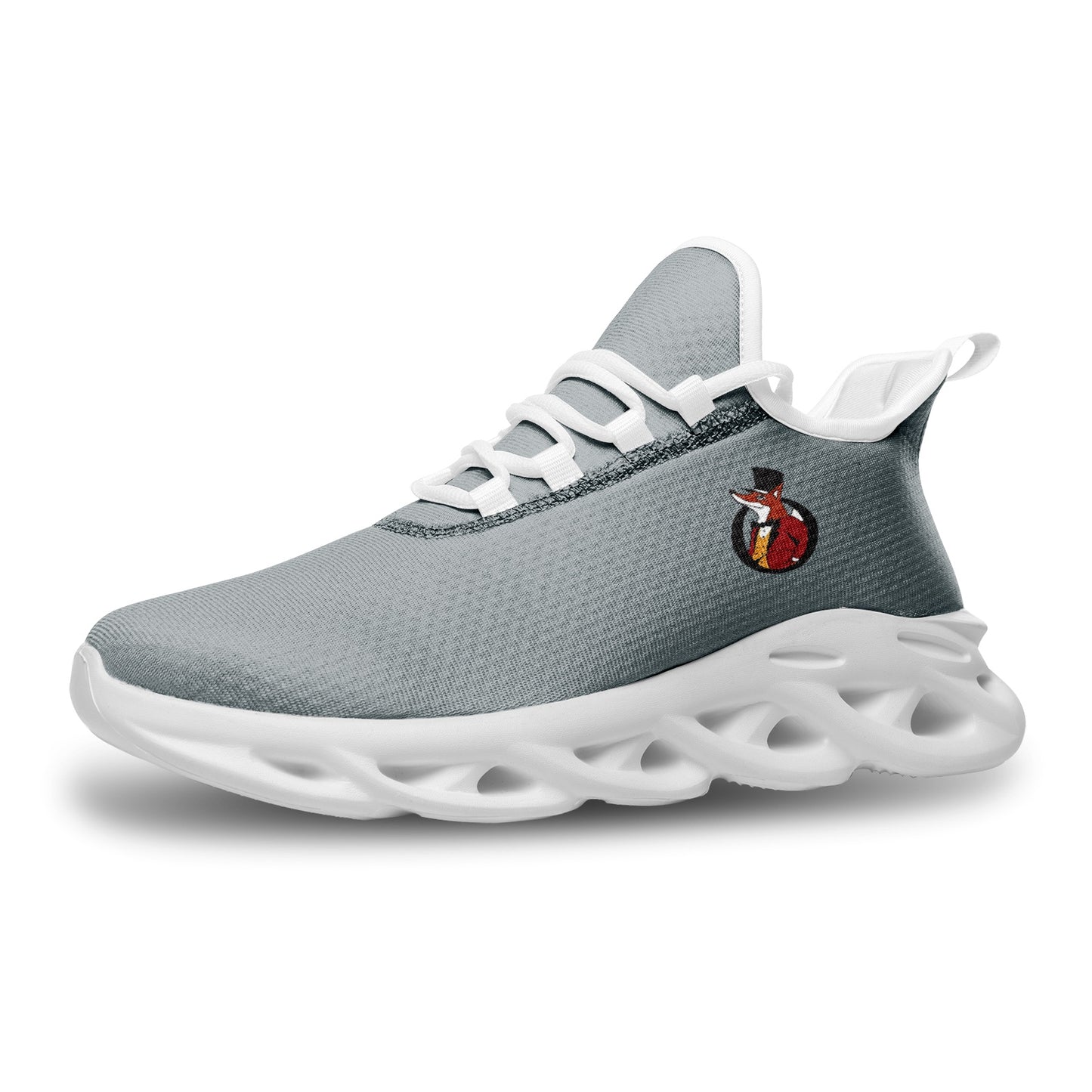 Snooty Fox Art Unisex Bounce Mesh Knit Sneakers - Gray