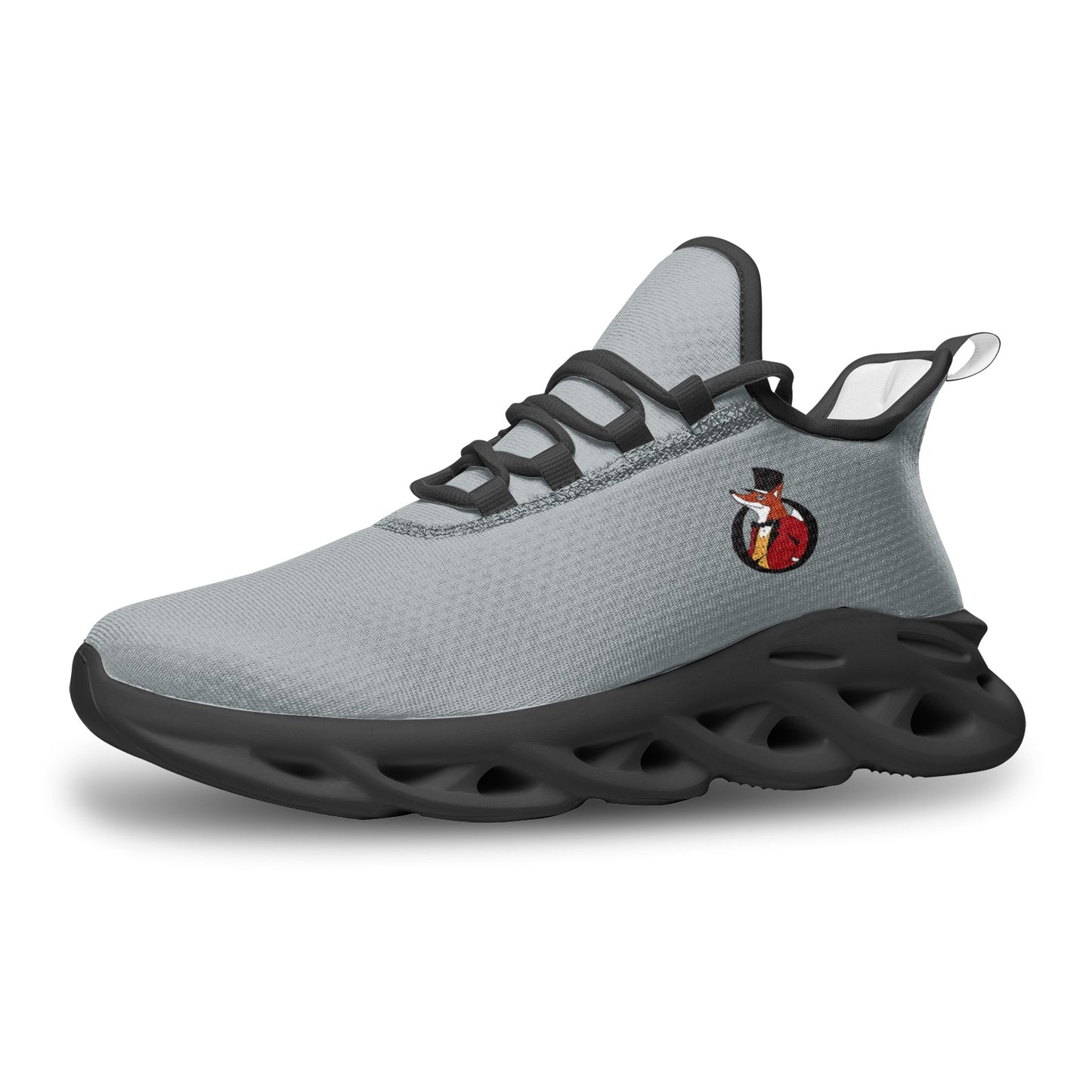 Snooty Fox Art Unisex Bounce Mesh Knit Sneakers - Gray