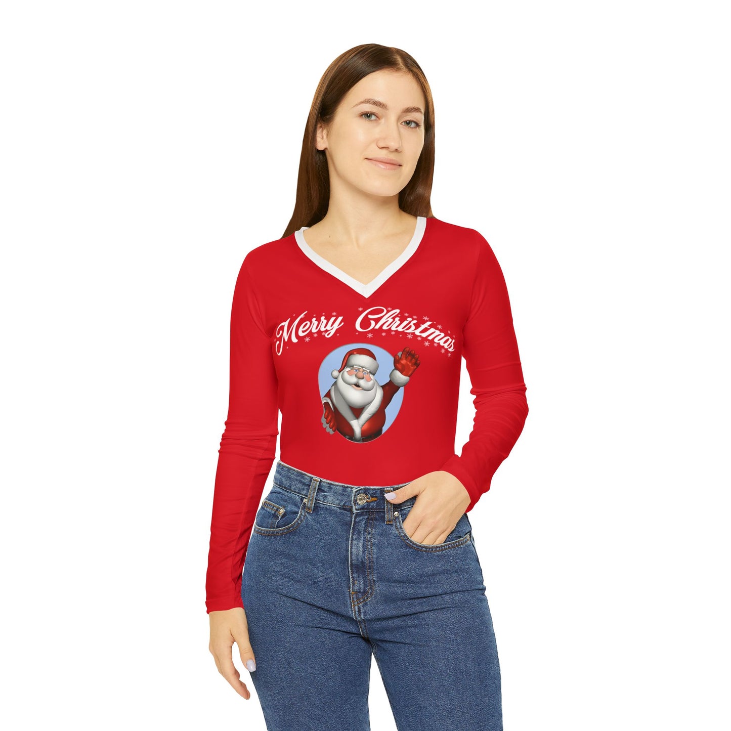 Women's Long Sleeve V-neck Shirt (AOP)