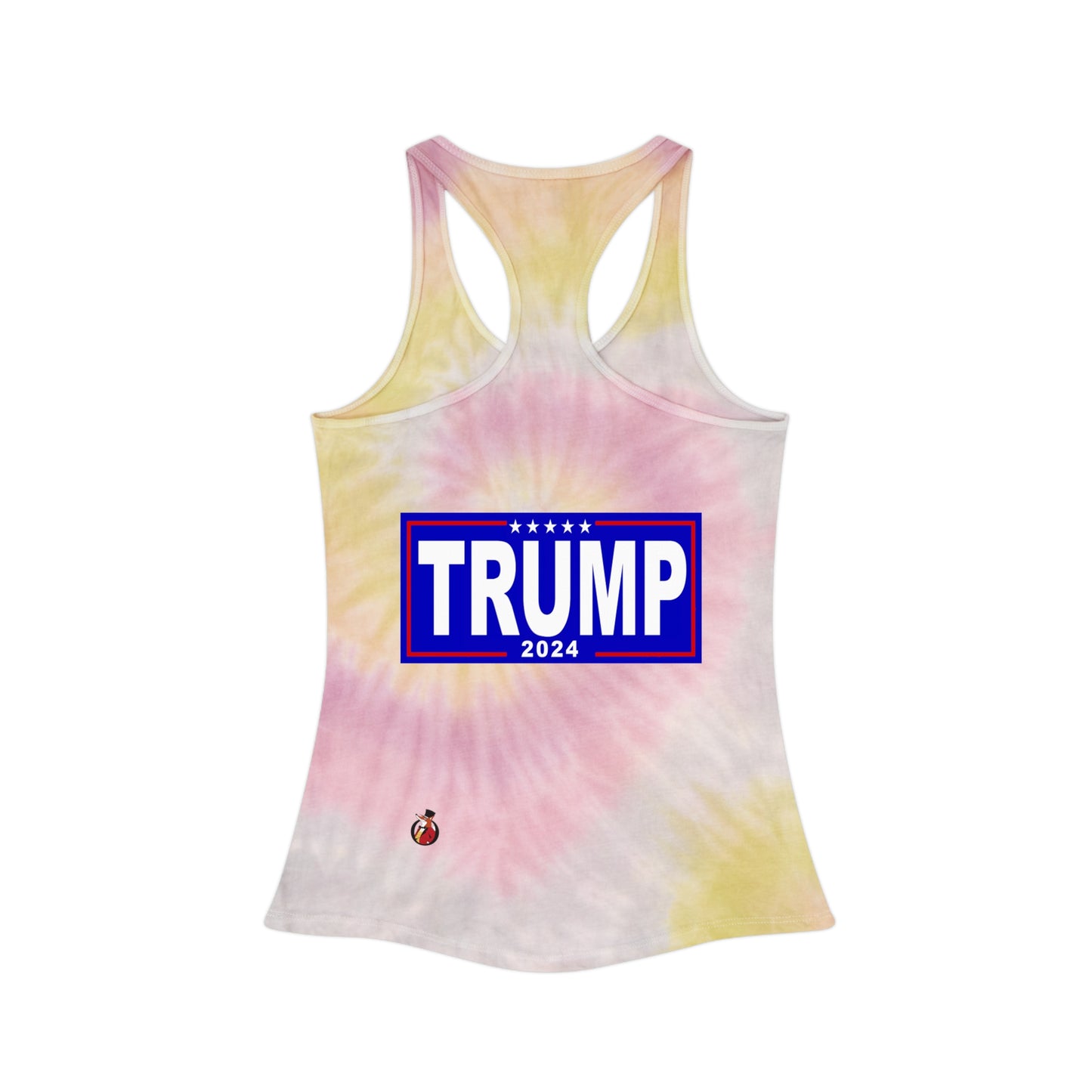 Snooty Fox Art Tie Dye Racerback Tank Top - I'm Voting for the Felon