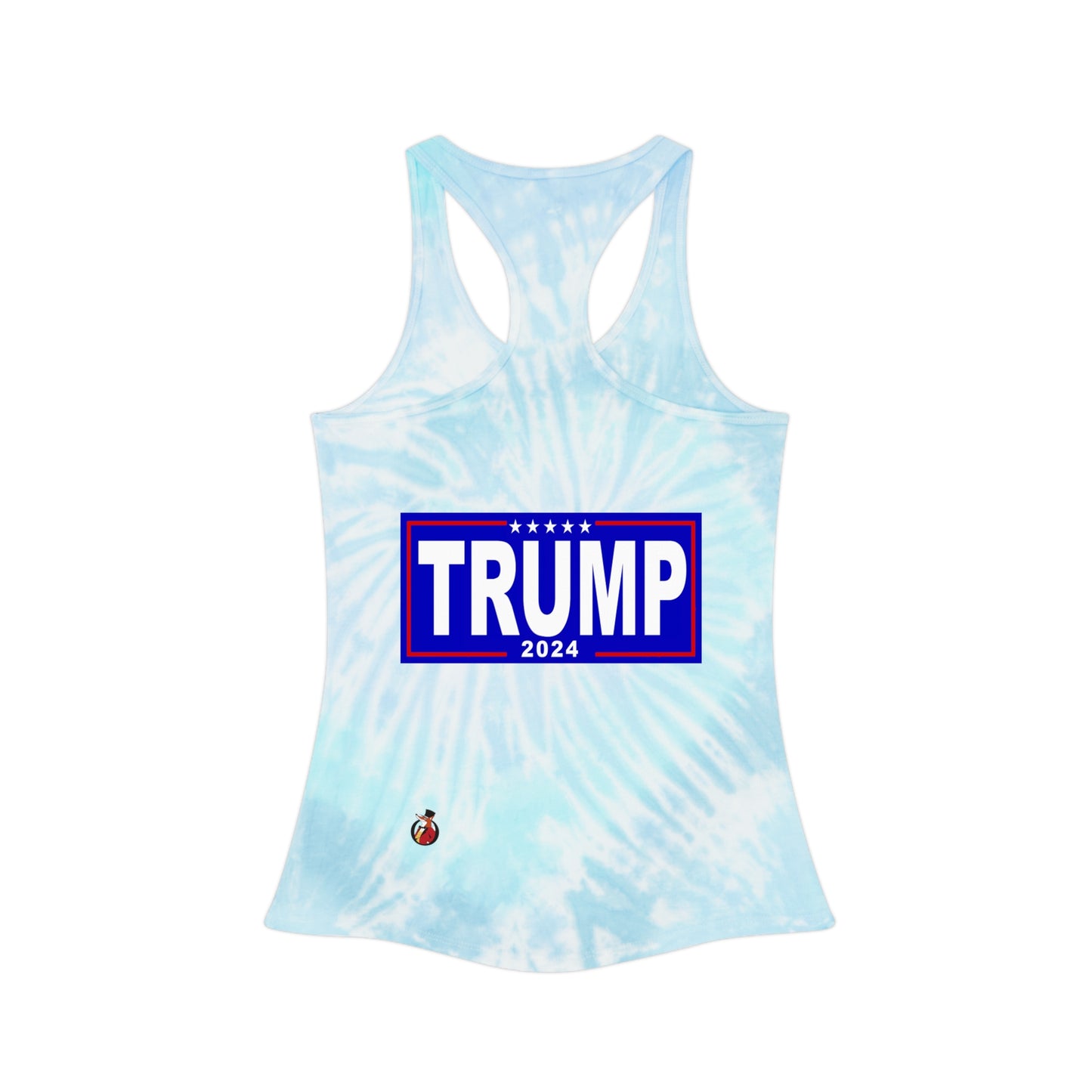 Snooty Fox Art Tie Dye Racerback Tank Top - I'm Voting for the Felon