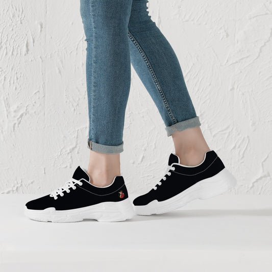 Snooty Fox Art Chunky Sneakers - White/Black - Dark Blue