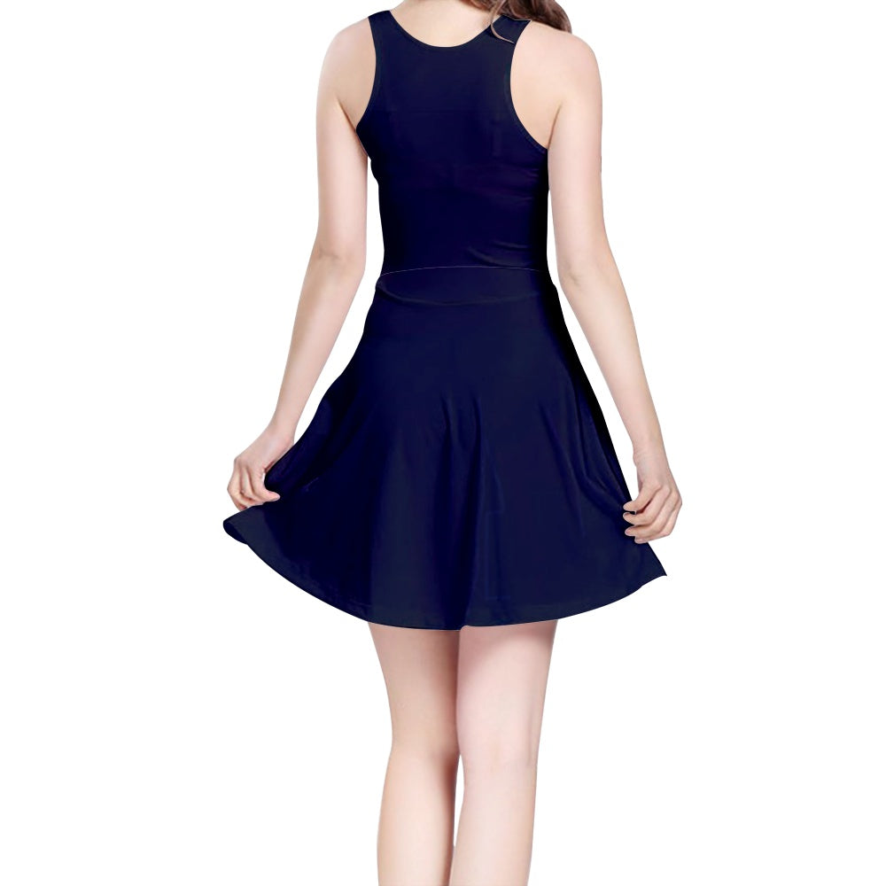 Women's Sleeveless Midi Casual Flared Skater Dress - Black