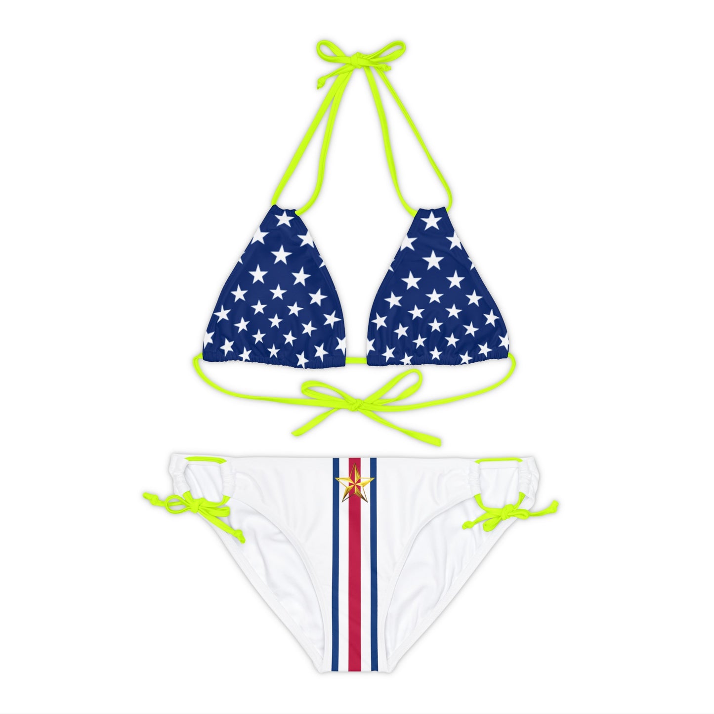 Snooty Fox Art Strappy Bikini Set (AOP) - Stars and Stripes