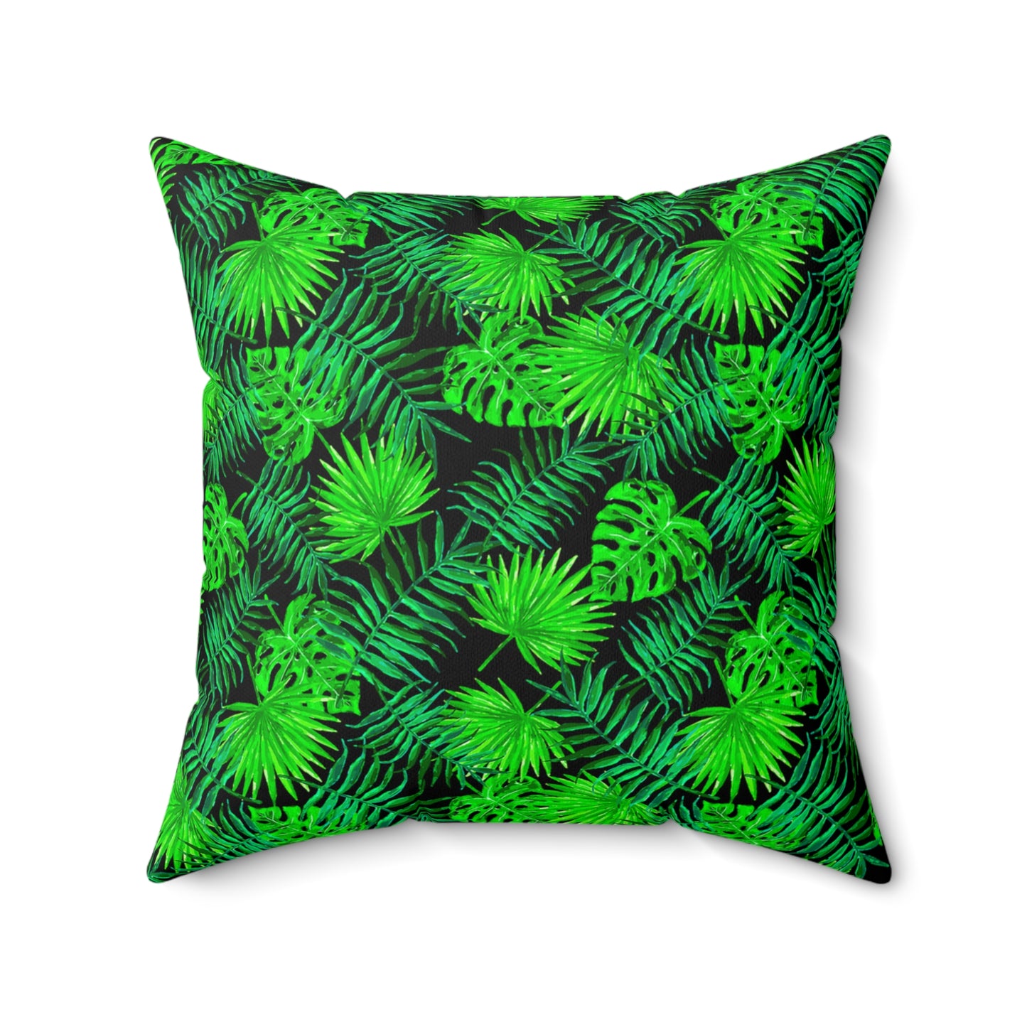 Snooty Fox Art Premium Square Pillow - Palm Green Leaves