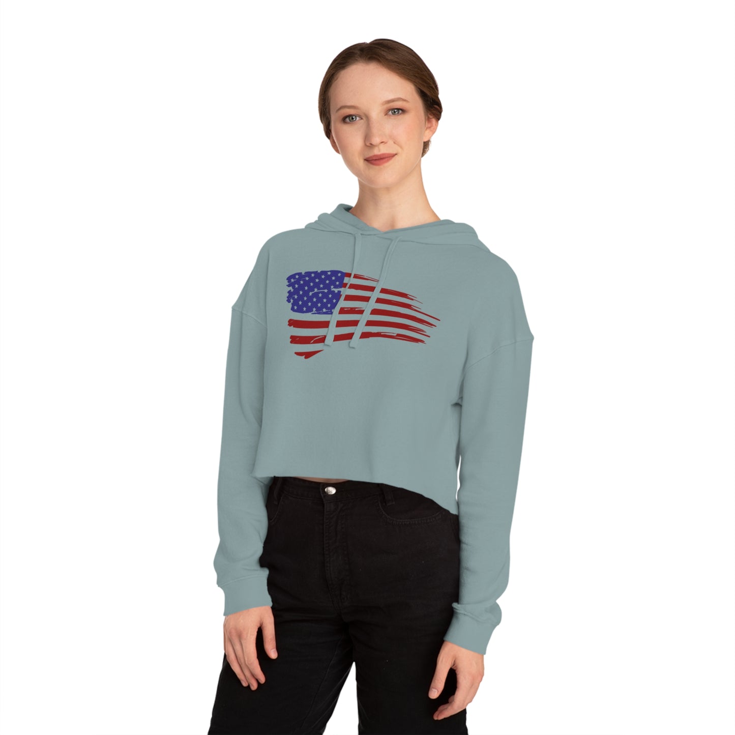 Snooty Fox Art Women’s Cropped Hooded Sweatshirt - Independence