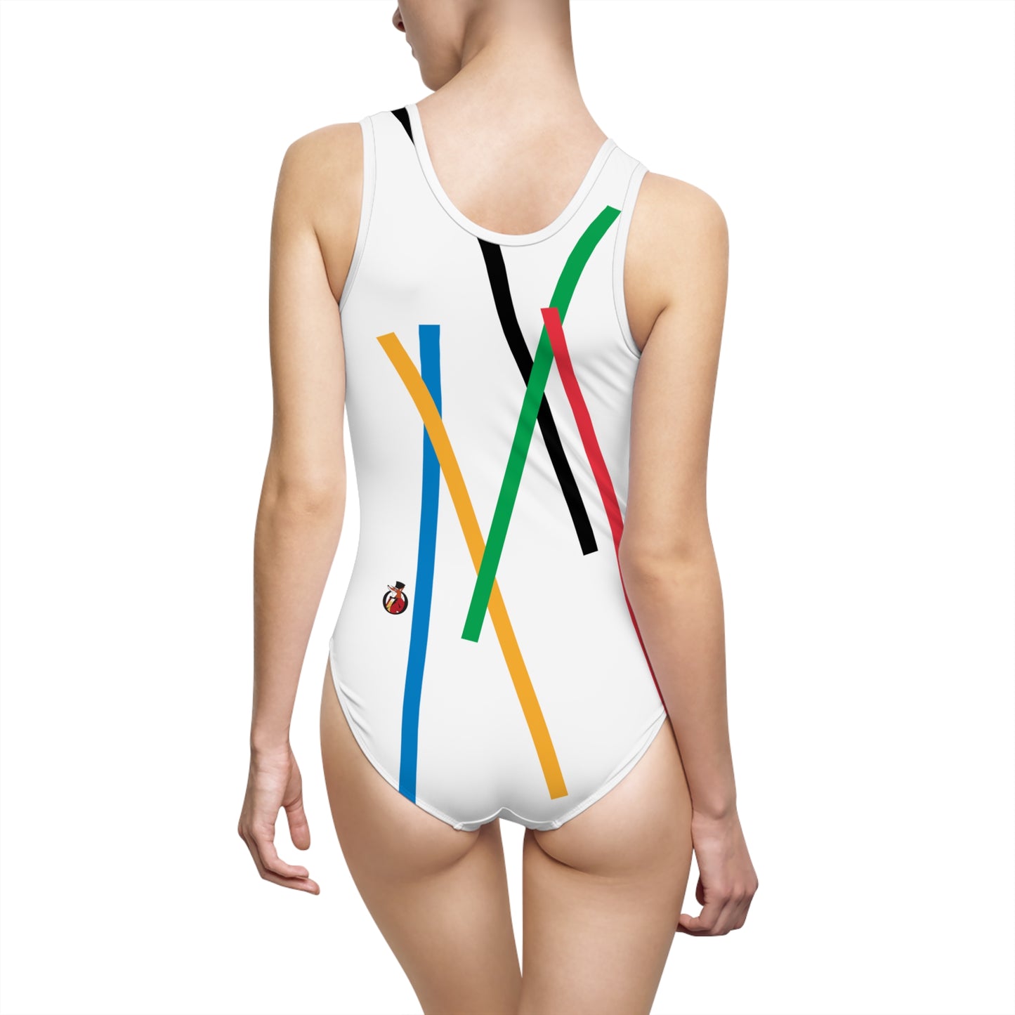 Snooty Fox Art Women's Classic One-Piece Swimsuit (AOP) - Olympic Colors