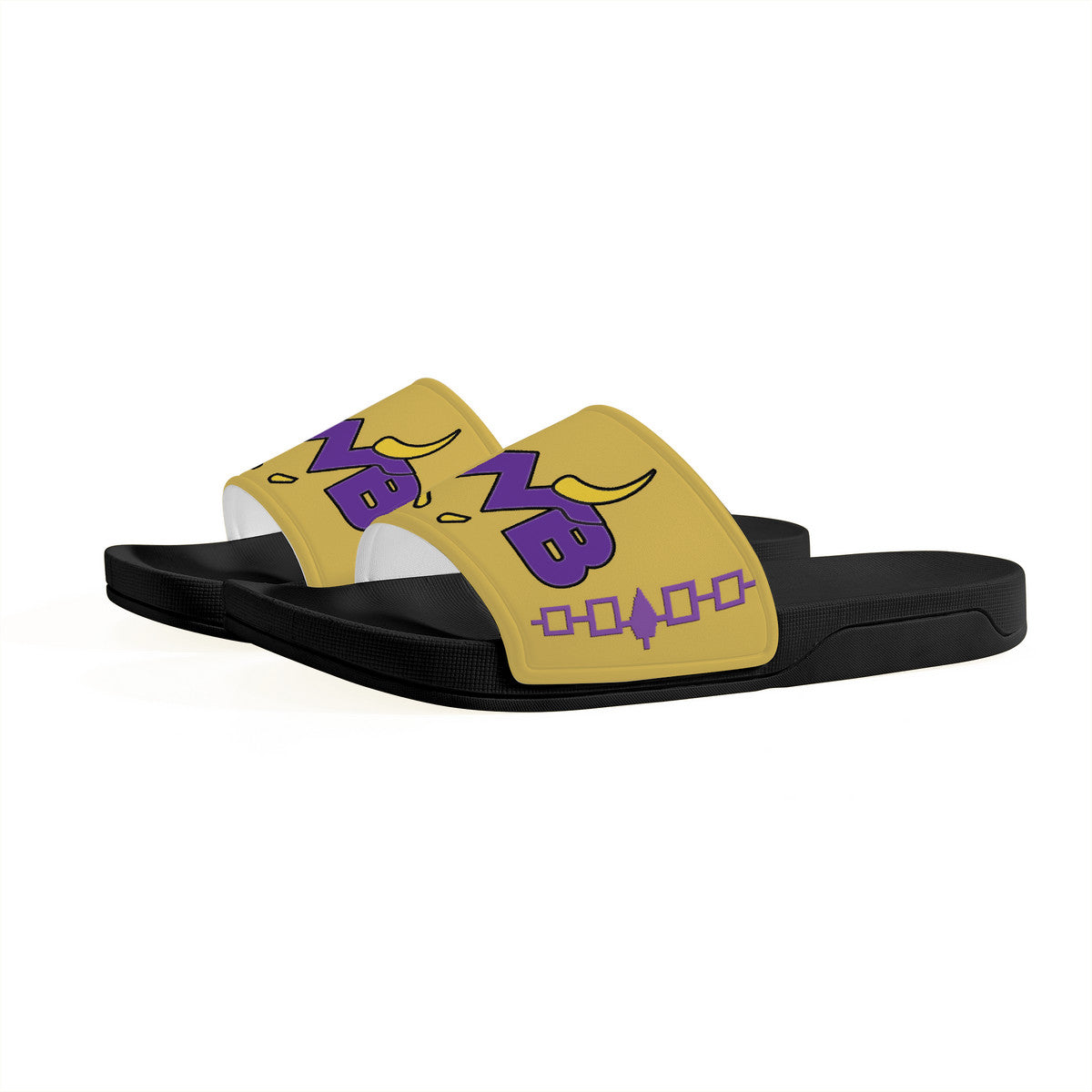 Snooty Fox Art Slide Sandals - GWB - Black D30 Soul