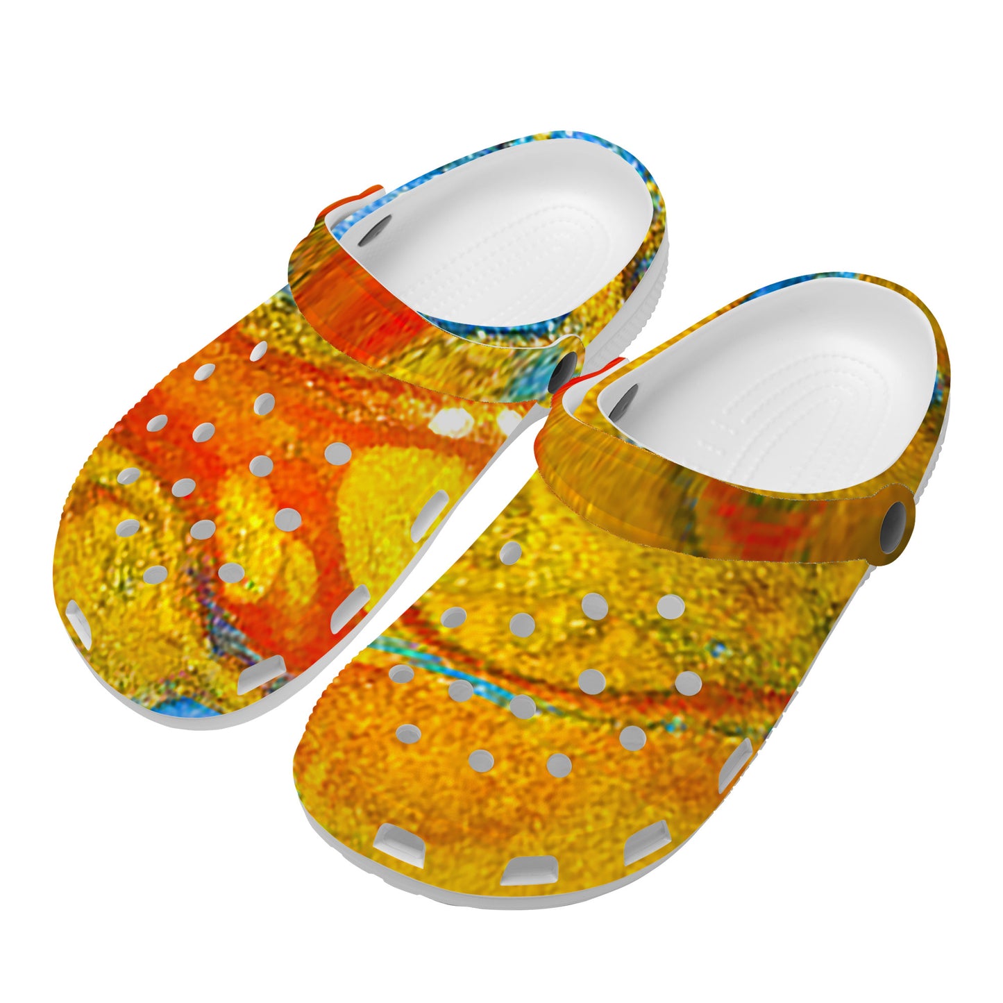 Snooty Fox Art Crocs Clogs - Gold Swirls