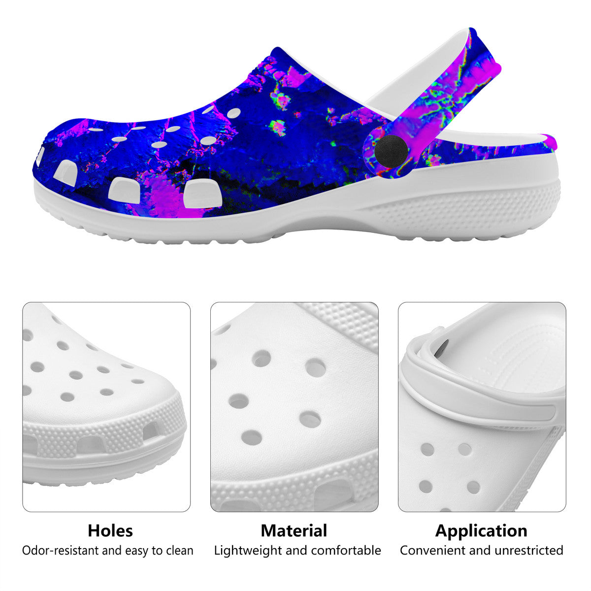 Snooty Fox Art Crocs Clogs - Neon Purple