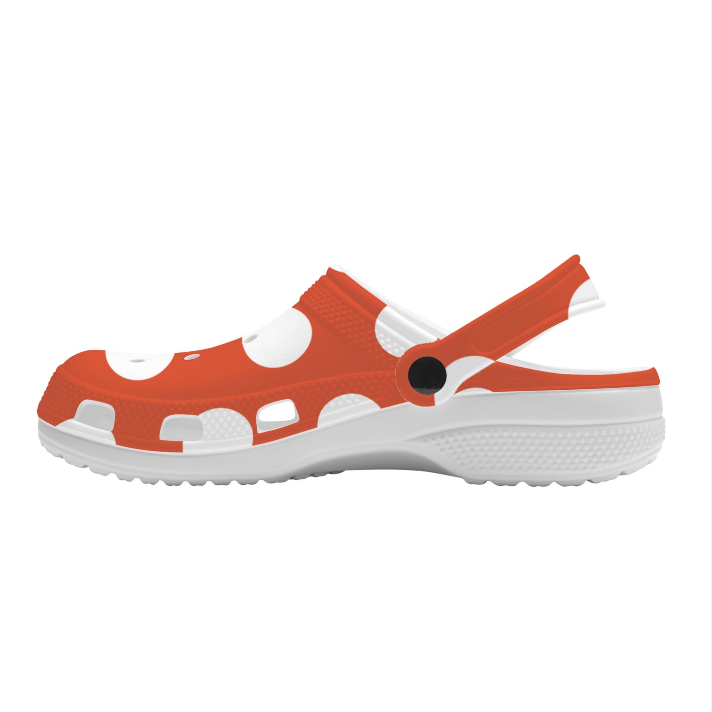 Snooty Fox Art Crocs Clogs - Dark Orange with White Polka Dots