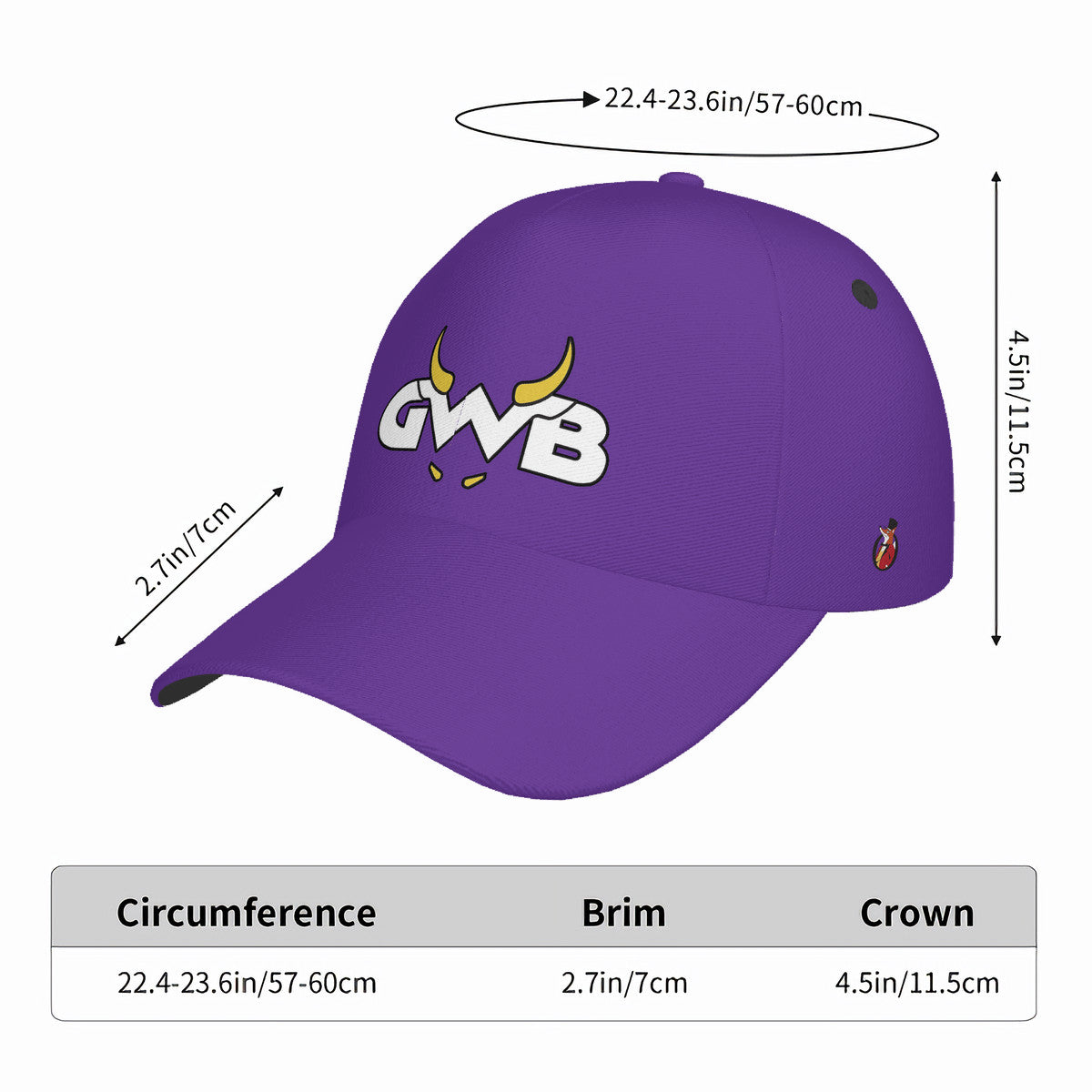 Snooty Fox Art - HC_T9 Curved Brim Baseball Cap (AOP) - GWB Proud Dad