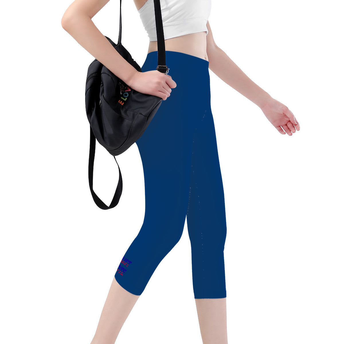 Snooty Fox ART Capri Yoga Leggings - Blue