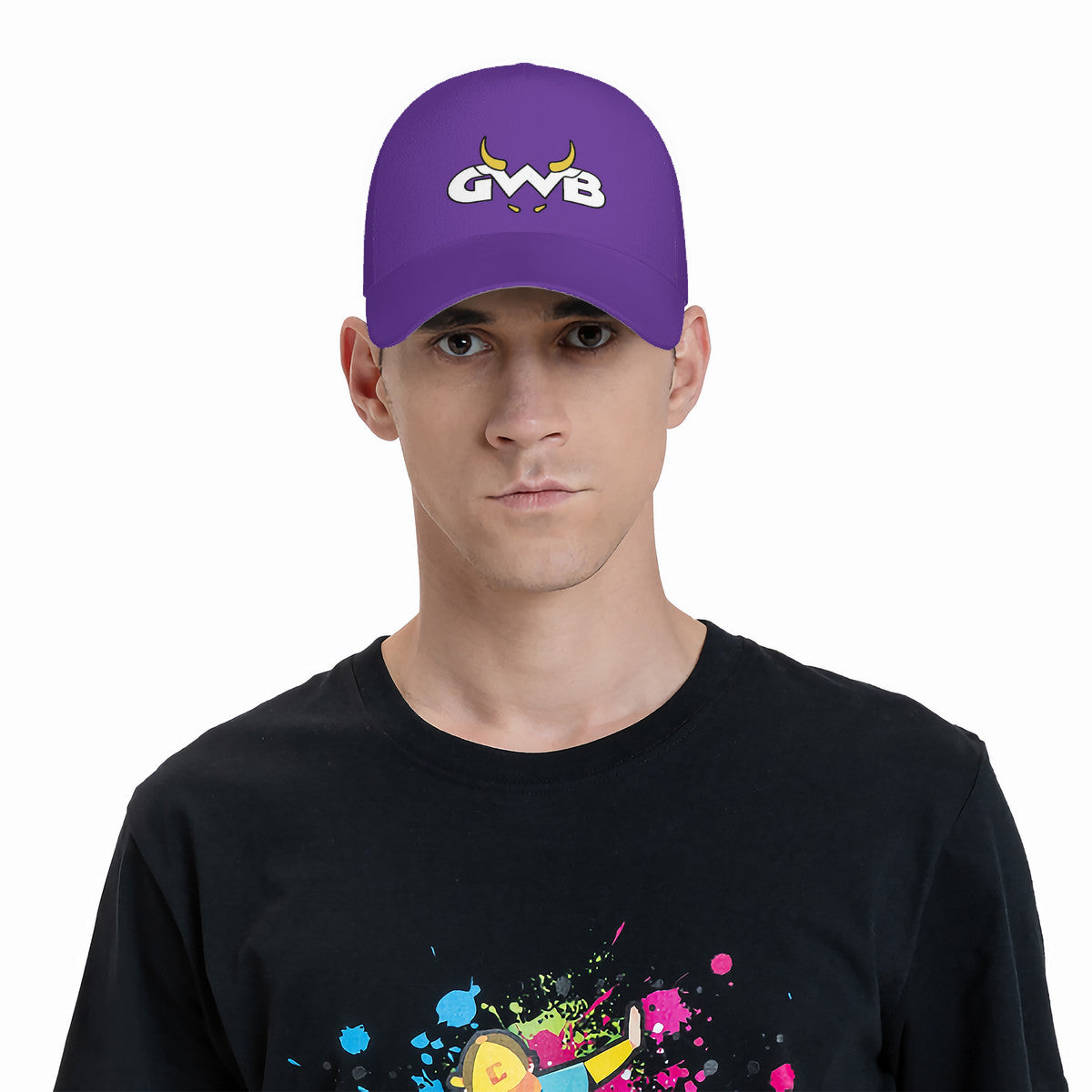 Snooty Fox Art - HC_T9 Curved Brim Baseball Cap (AOP) - GWB Proud Dad