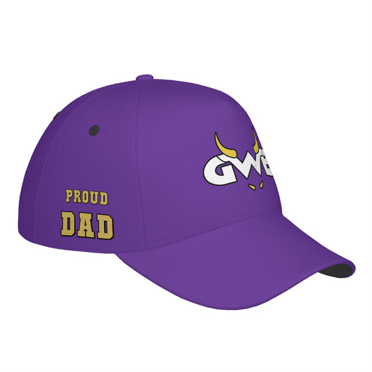 Snooty Fox Art - HC_T9 Curved Brim Baseball Cap (AOP) - GWB Proud Dad