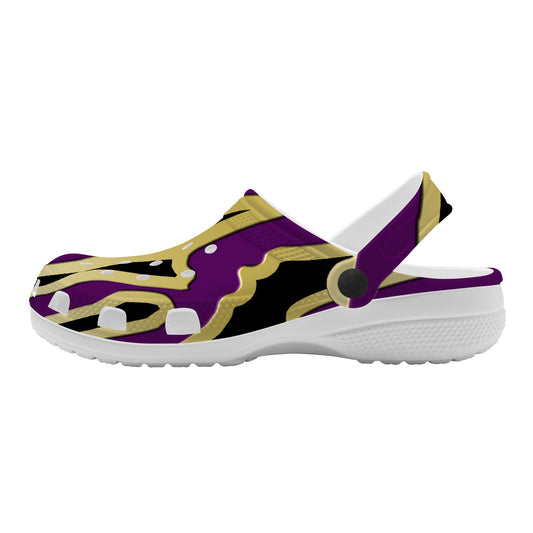 Snooty Fox Art Crocs Clogs - Purple Design