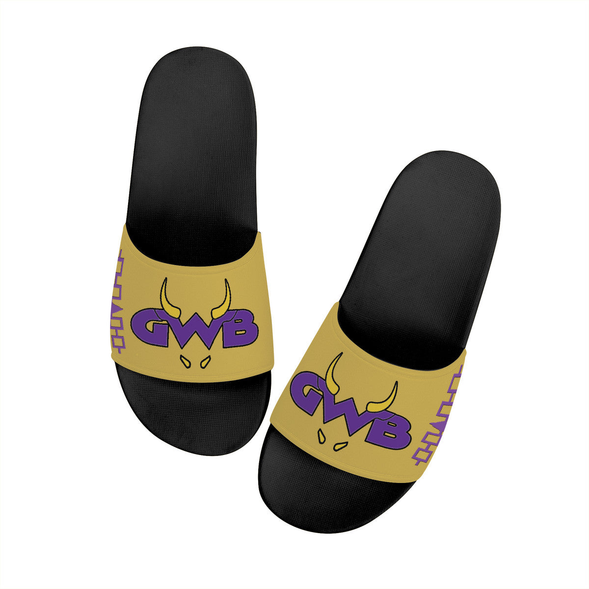 Snooty Fox Art Slide Sandals - GWB - Black D30 Soul