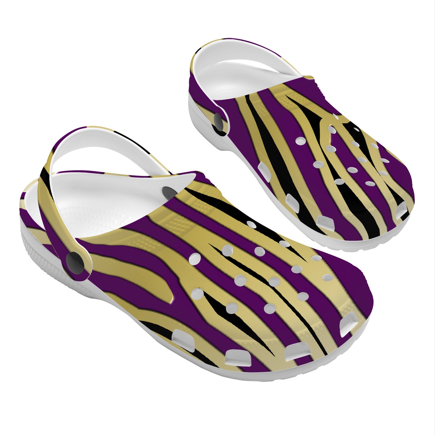 Snooty Fox Art Crocs Clogs - Purple Design