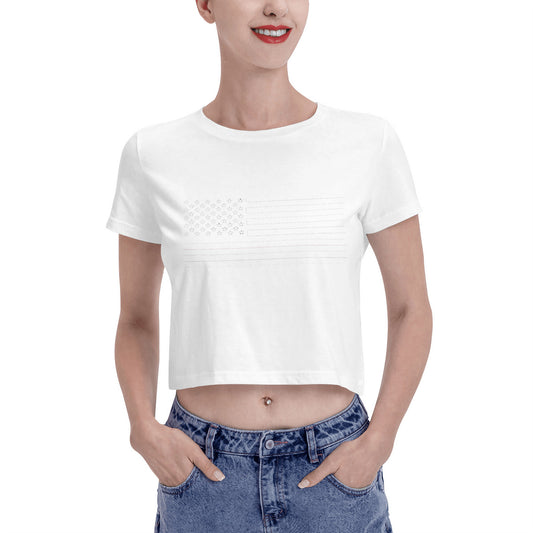 Snooty Fox Art  Women's Crop Top T-shirt - Fahion Flag