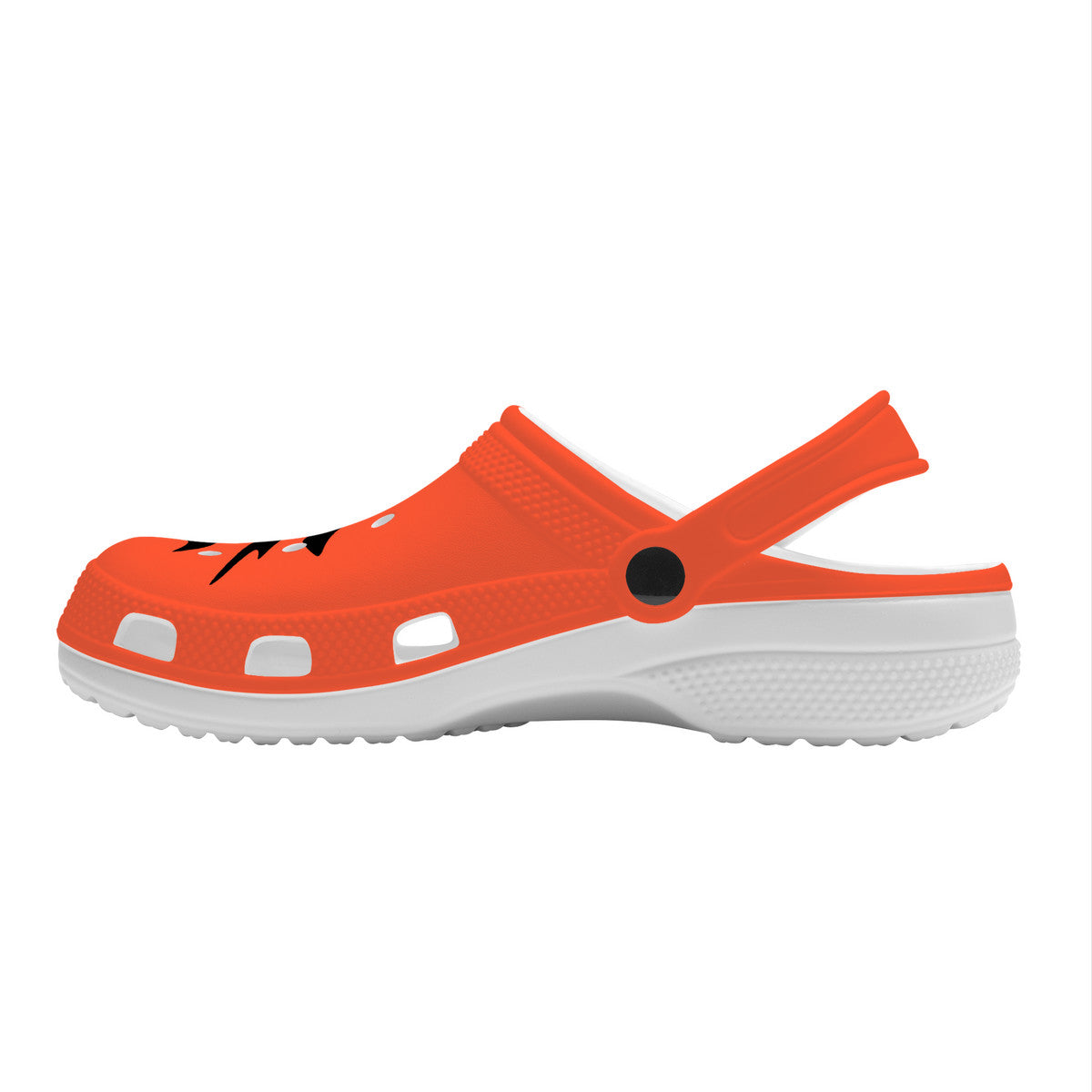 Snooty Fox Art Crocs Clogs - Orange with Black Dragon