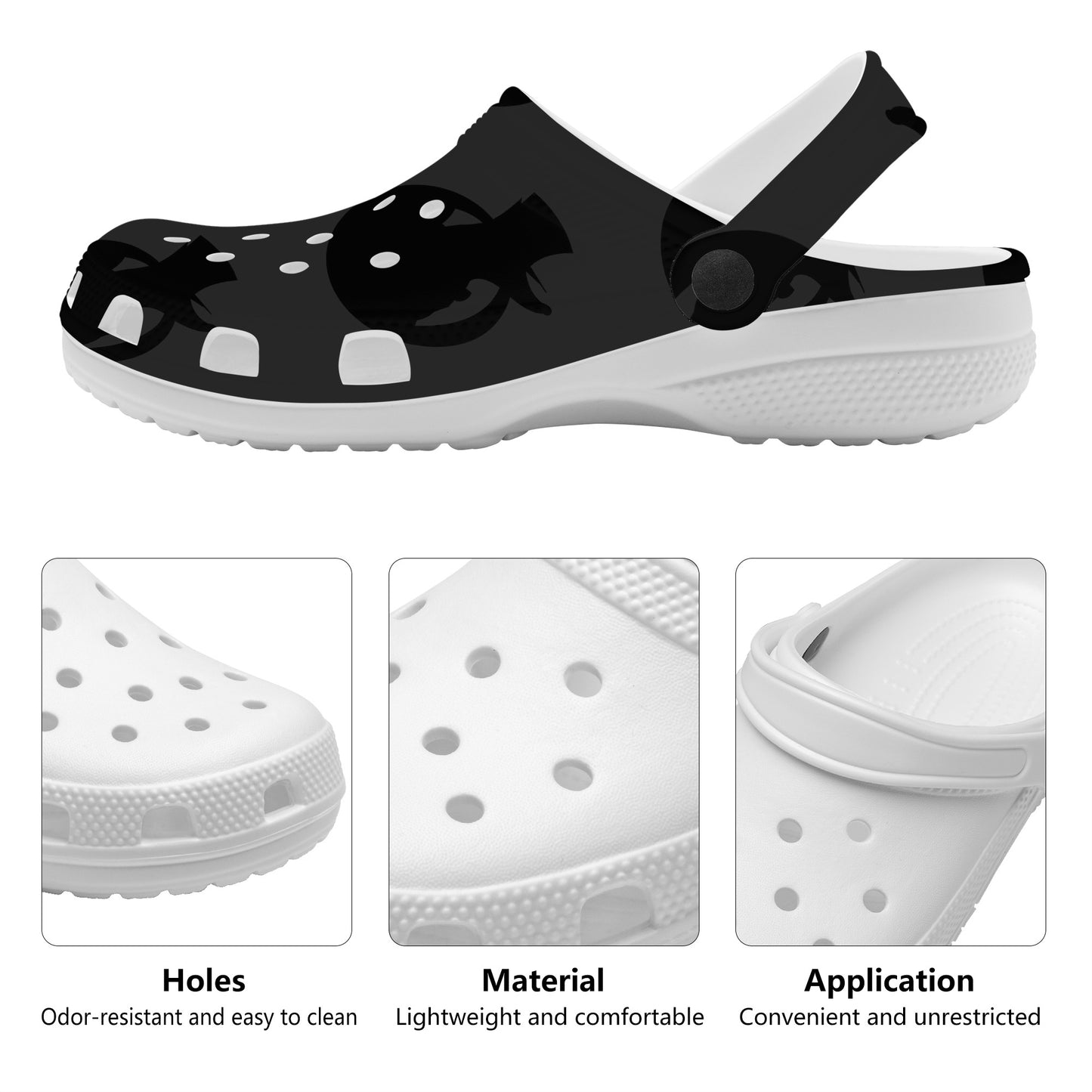 Snooty Fox Art Crocs Clogs - Black