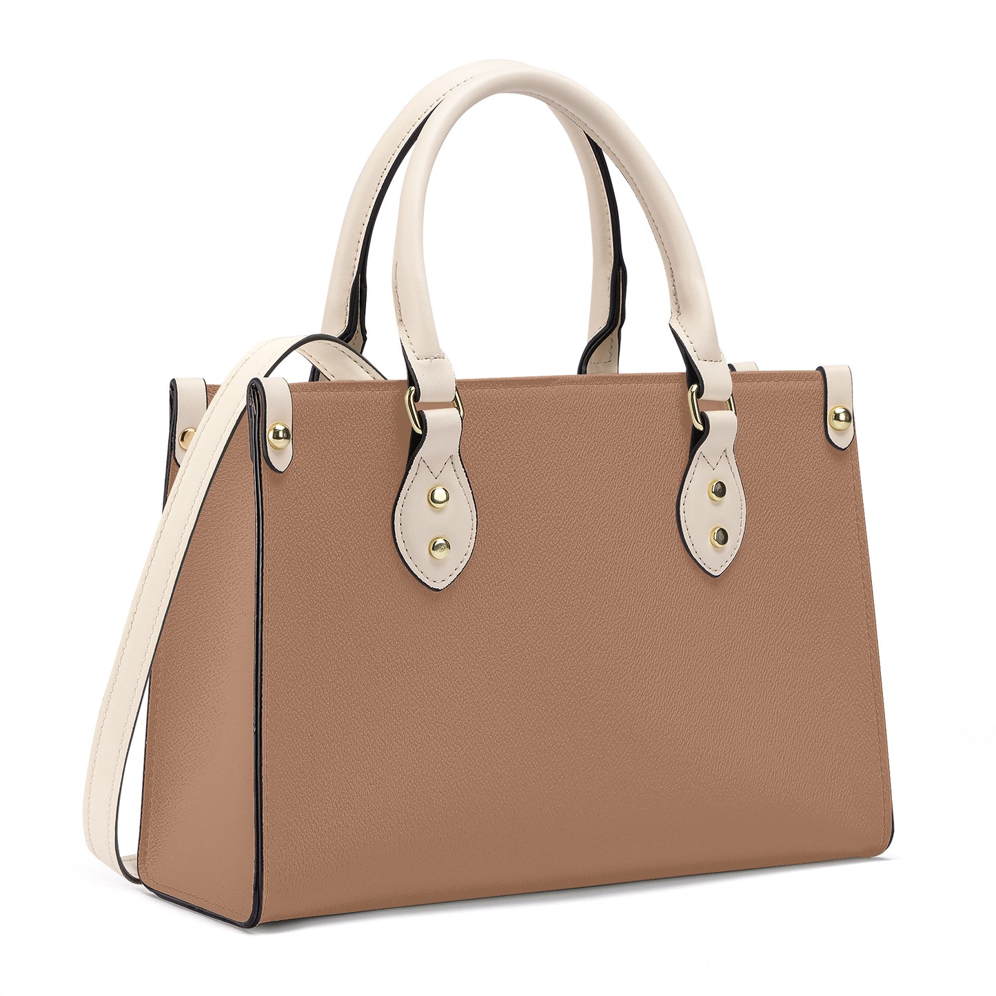 Snooty Fox Art Luxury Women PU Tote Bag - White with Tan Fill Cover