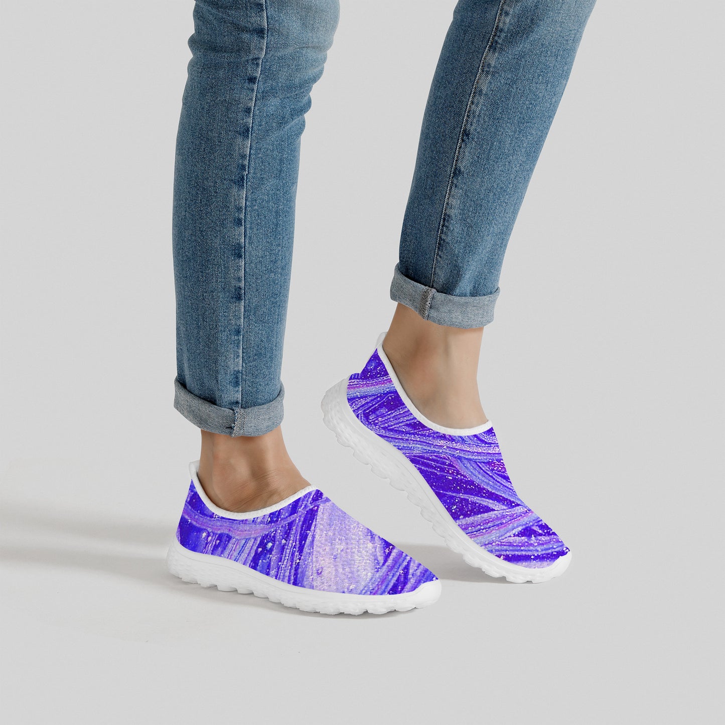 Snooty Fox Art Women's Mesh Running Shoes - Lavender Swirl