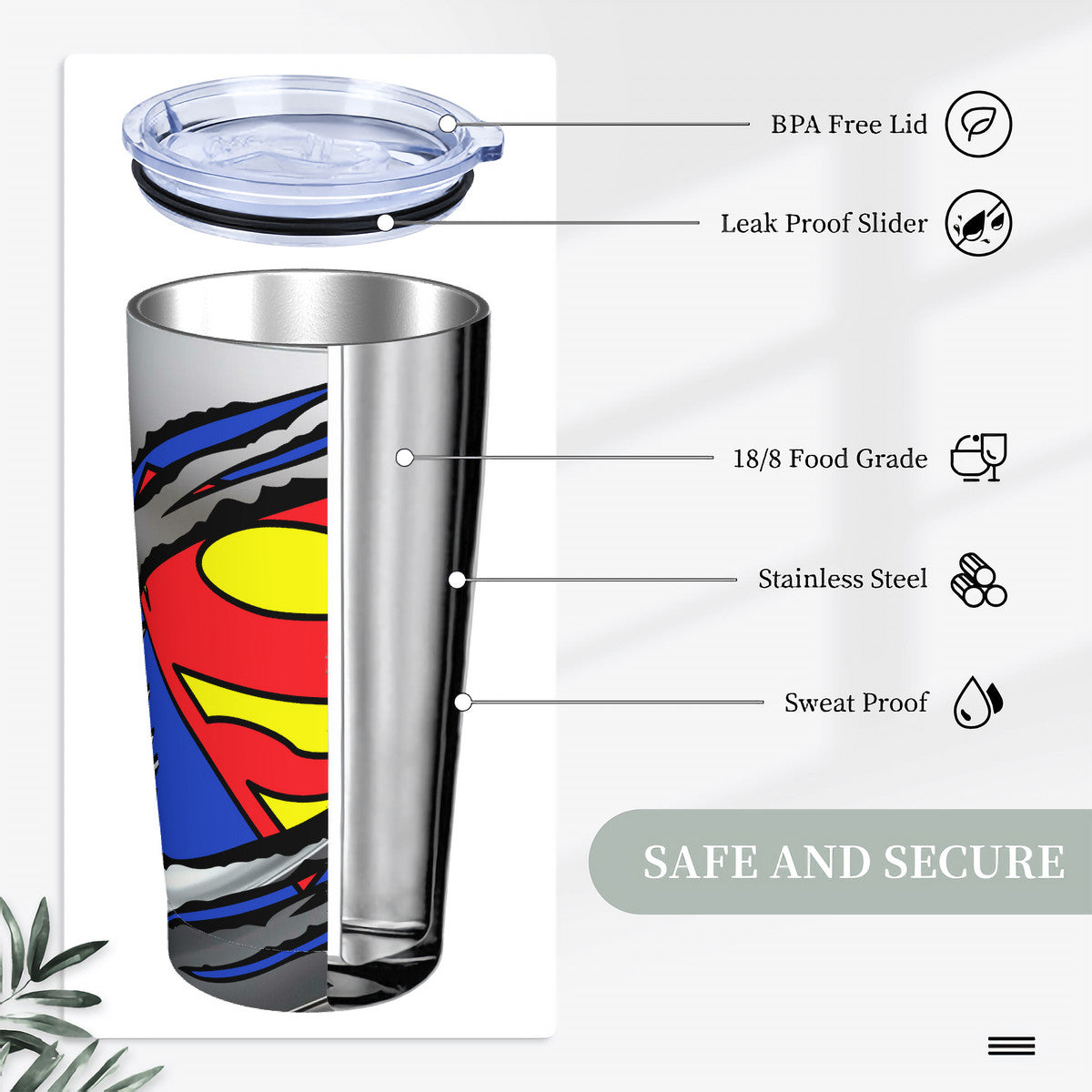 Snooty Fox Art - HC_C81 20oz Stainless Steel Straw Lid Cup - Survivor