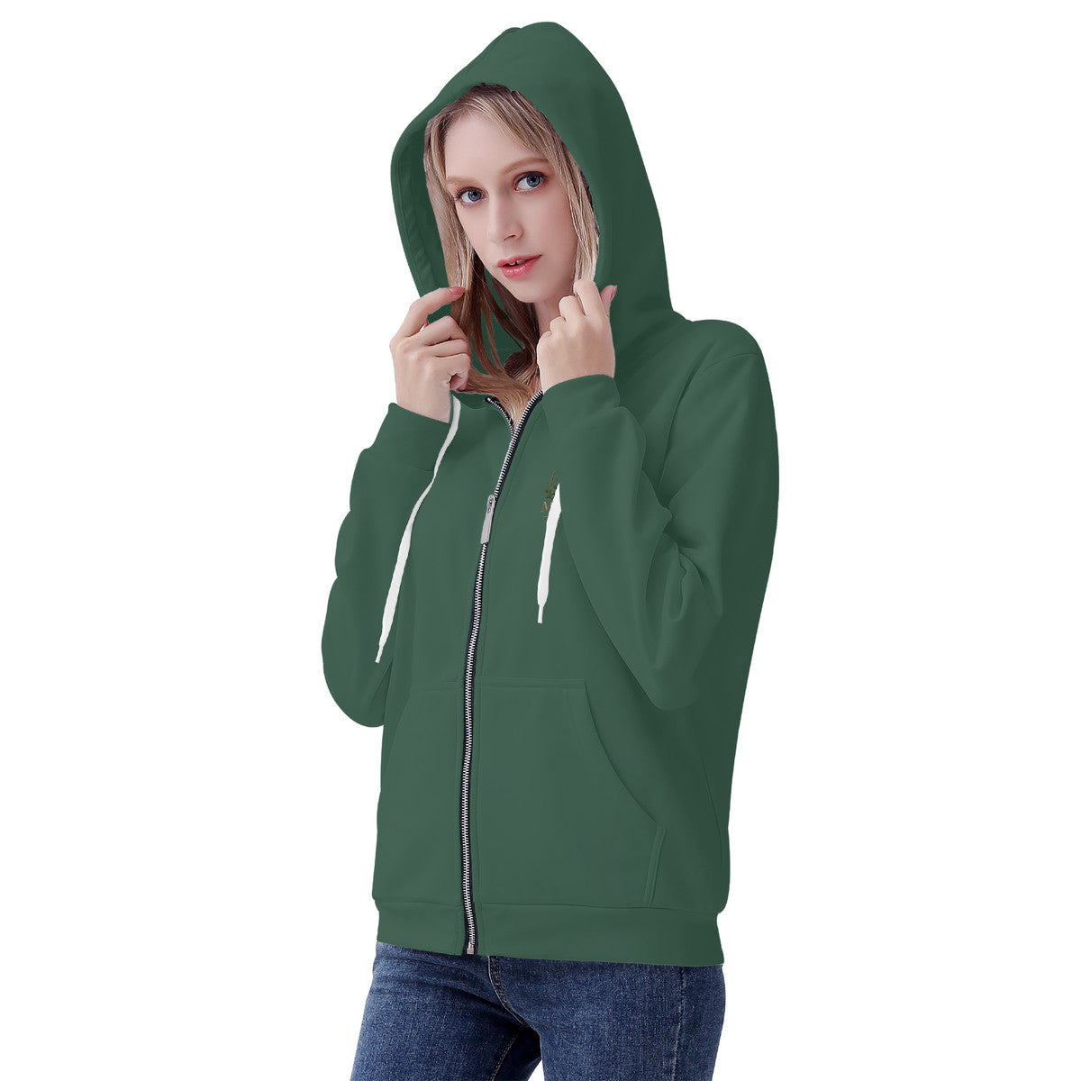 Sooty Fox Art - D57 Women's All Over Print Zip Hoodie - Mission Hills Nursery Logo Exclusive