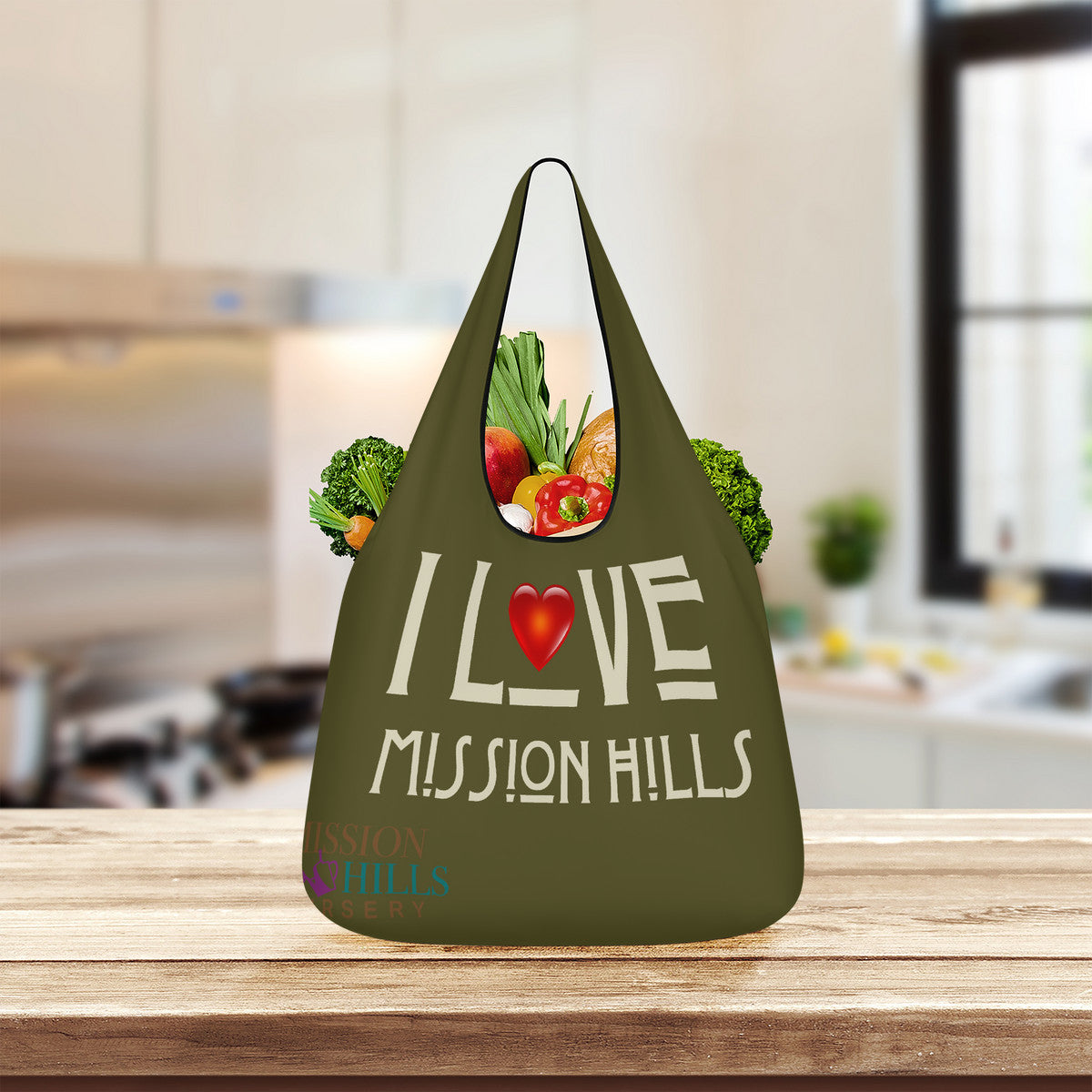 Snoty Fox Art KO 3 Pcs Grocery Bags - I Love Mission Hills