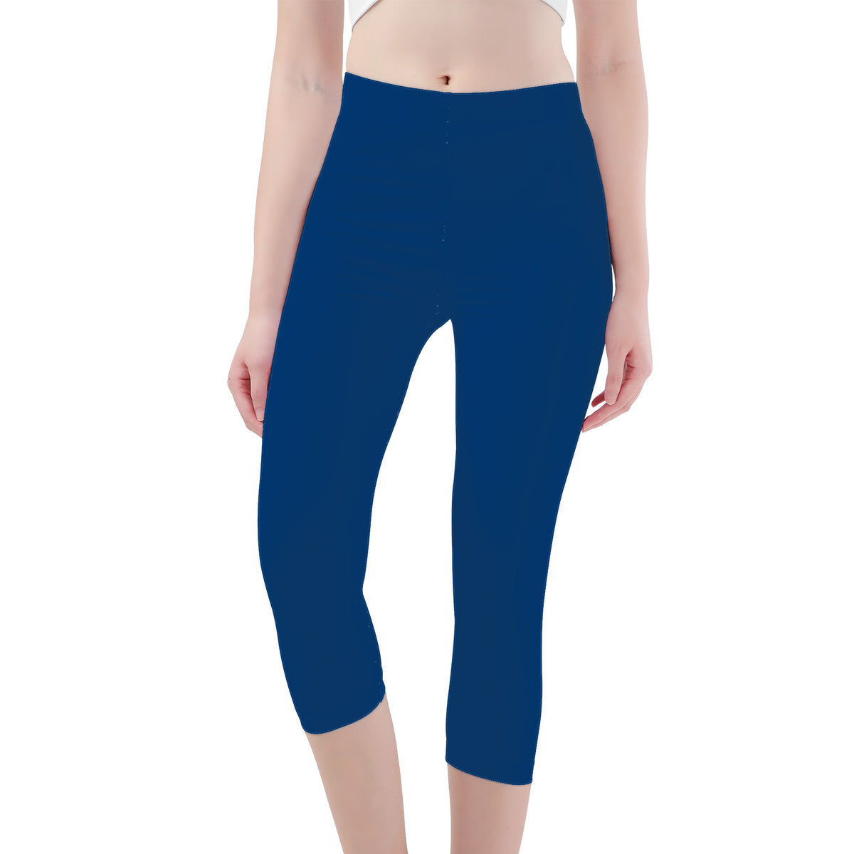 Snooty Fox Art Capri Yoga Leggings - blue