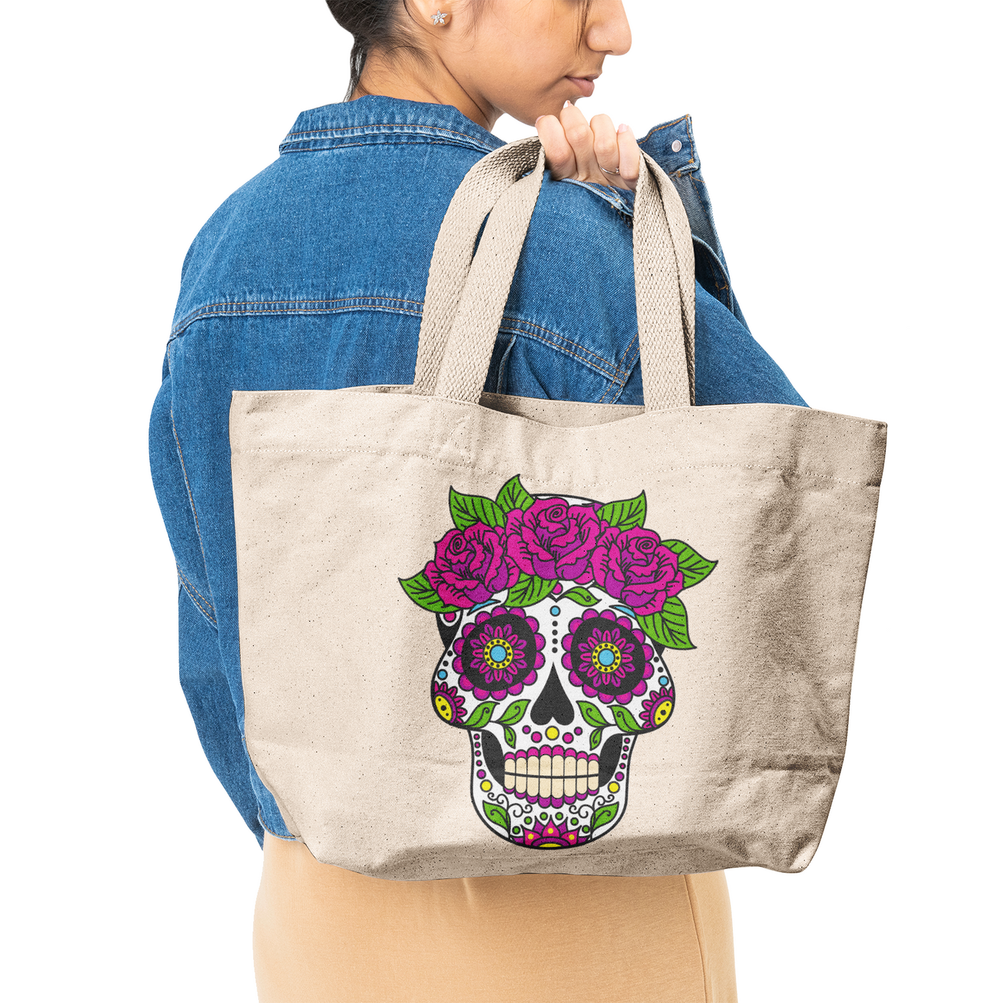 Snooty Fox Art Heavy Duty and Strong Natural Canvas Tote Bags - Catrina