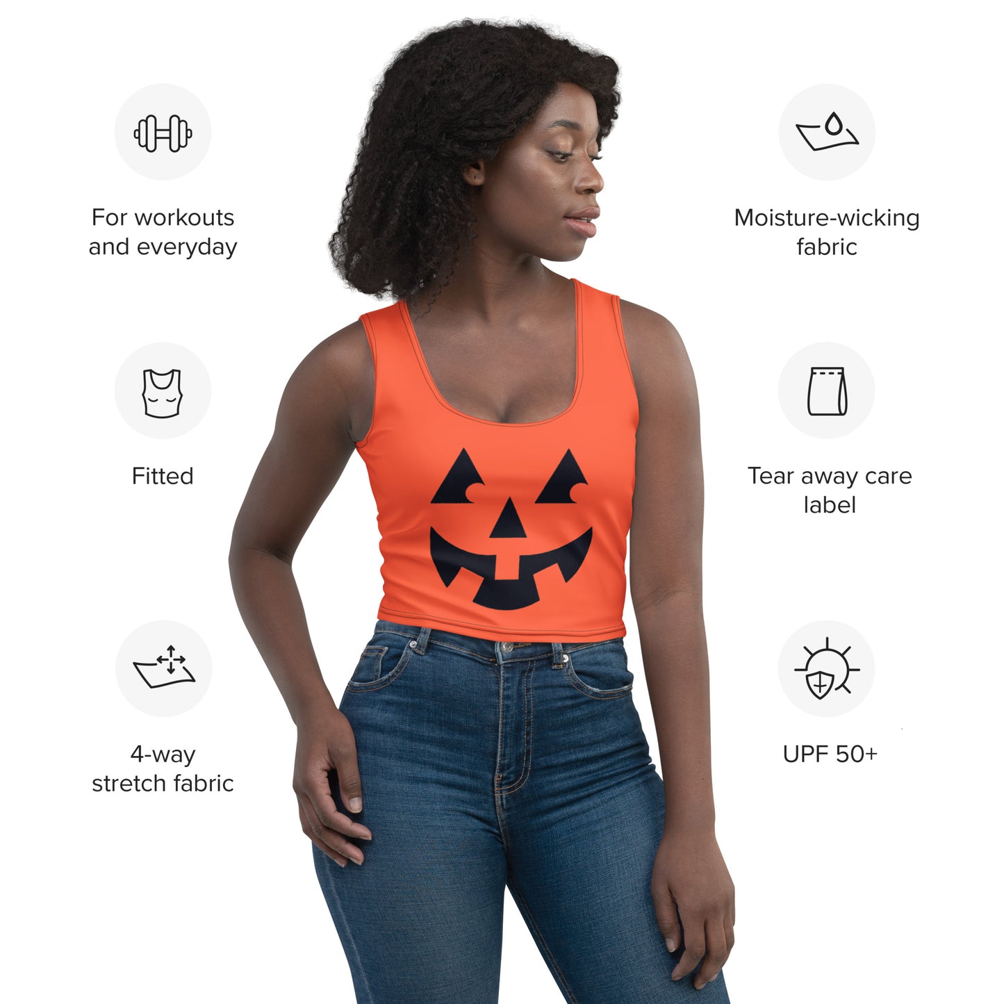 Snooty Fox Art Crop Top - Pumpkin