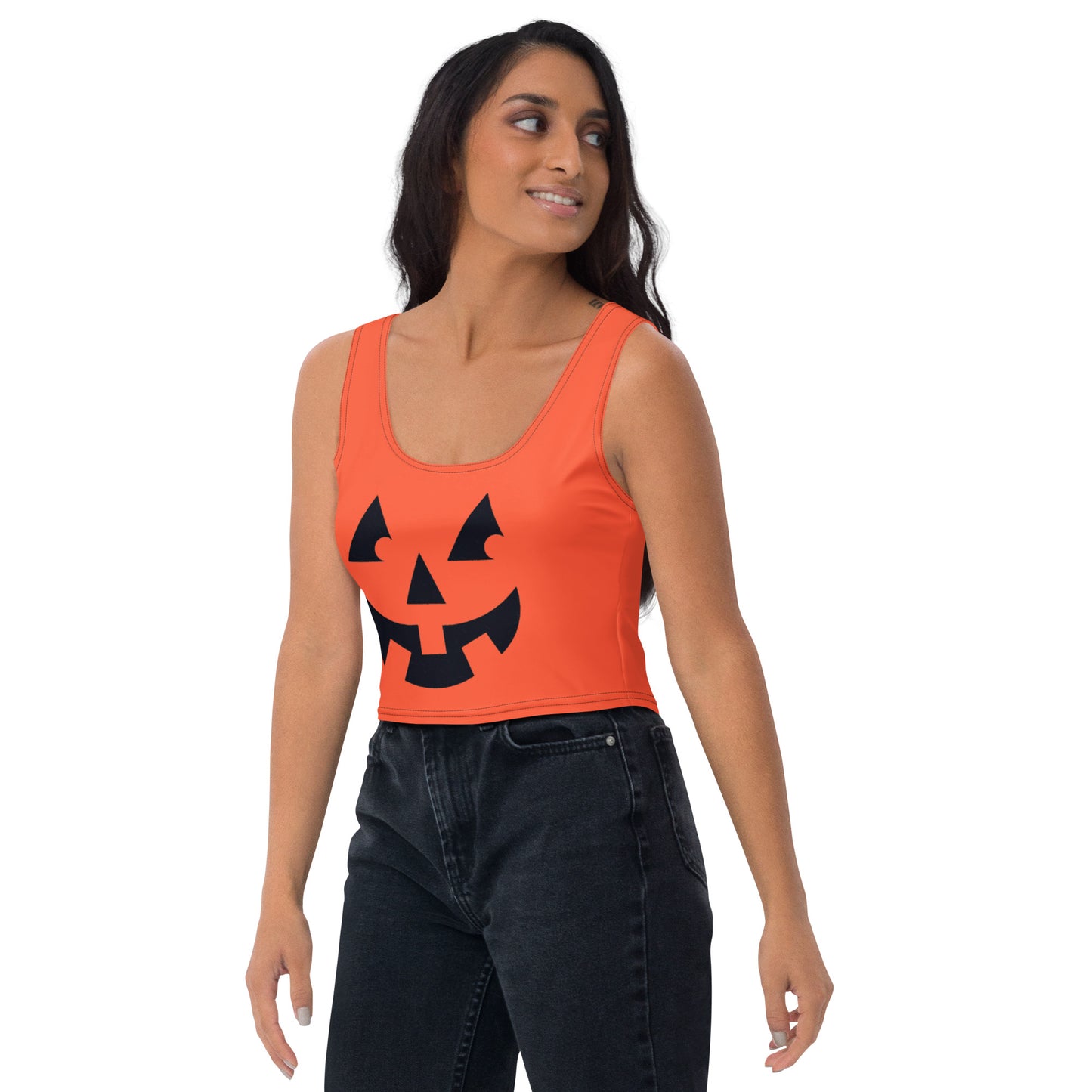 Snooty Fox Art Crop Top - Pumpkin