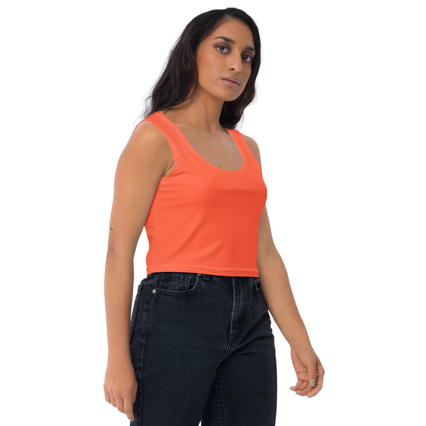 Snooty Fox Art Crop Top - Safety Orange