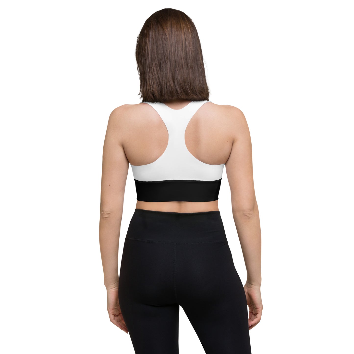 Snooty Fox Art Longline Sports Bra - Black Band