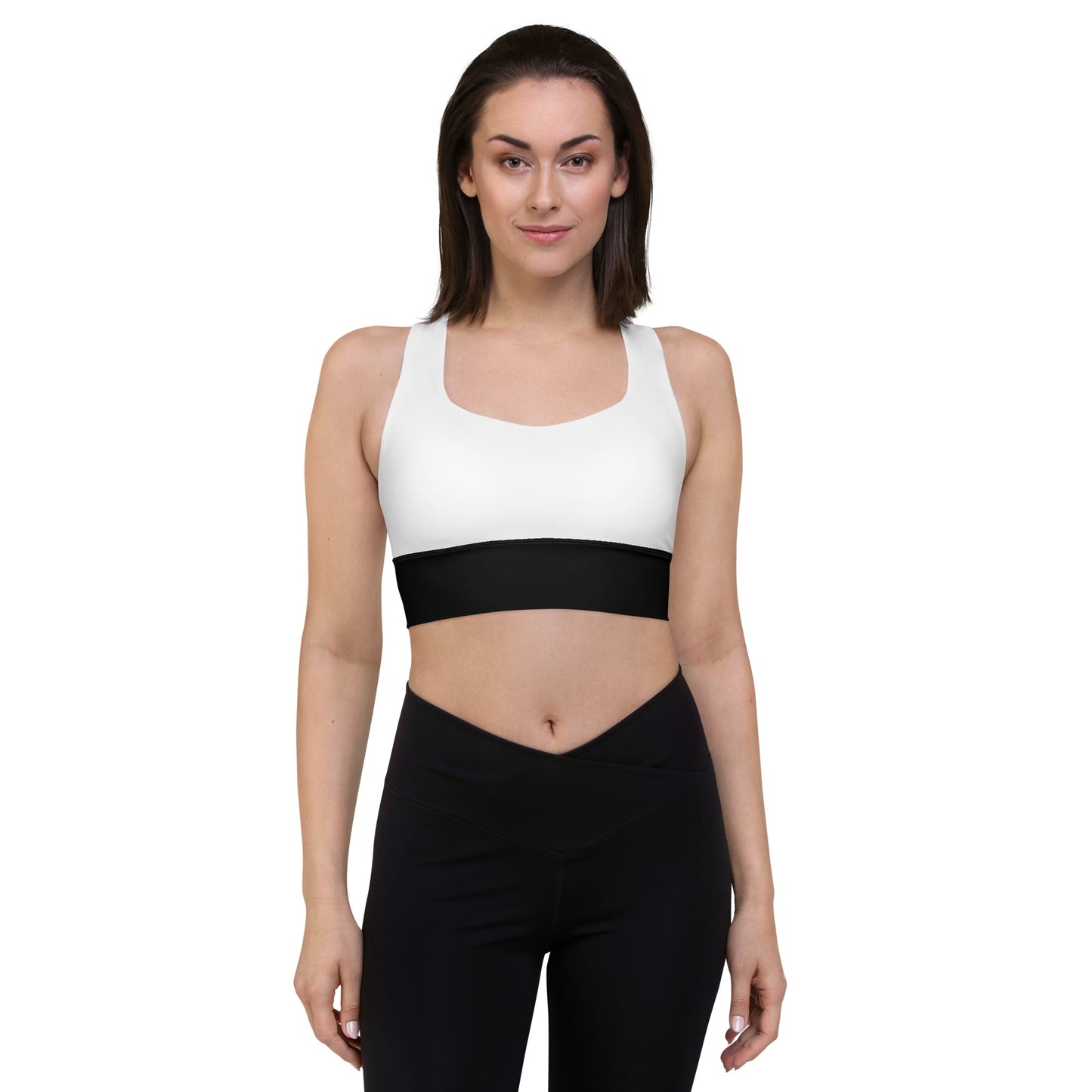 Snooty Fox Art Longline Sports Bra - Black Band