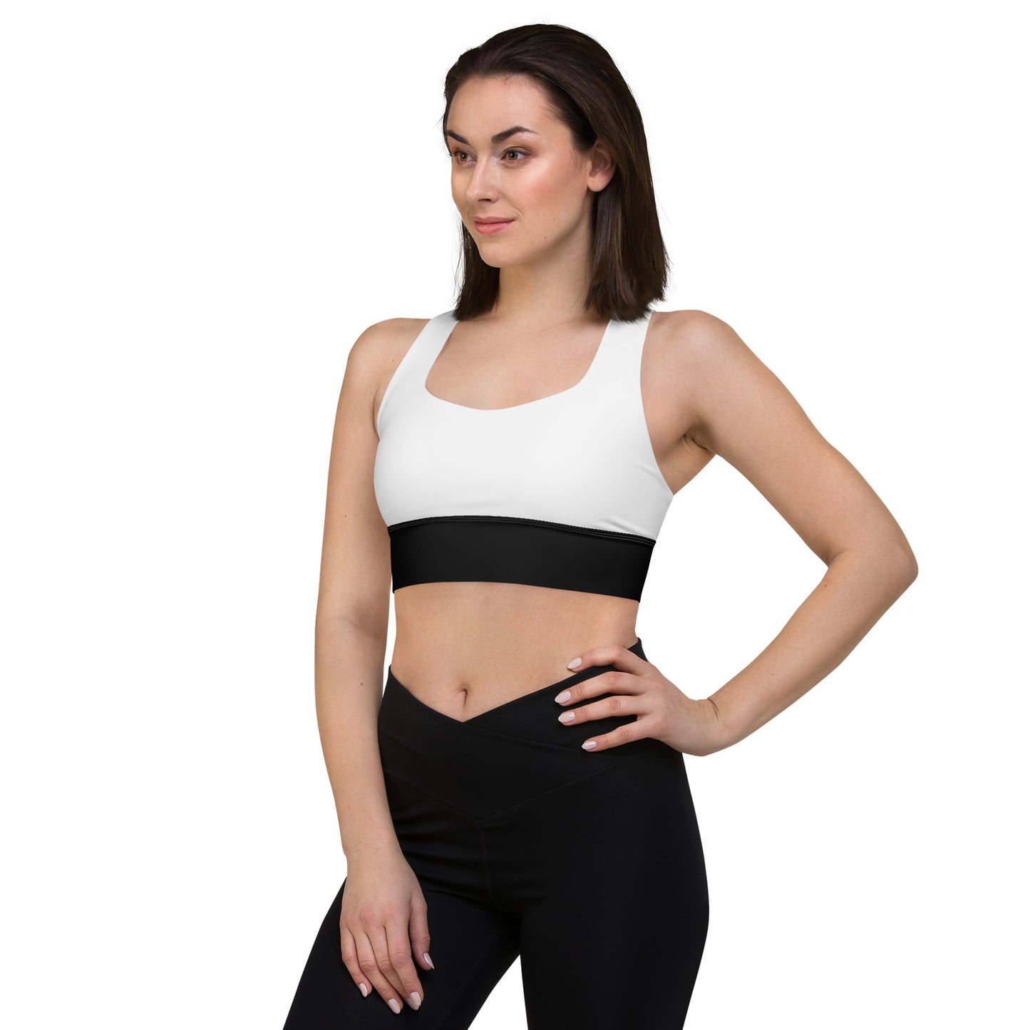 Snooty Fox Art Longline Sports Bra - Black Band