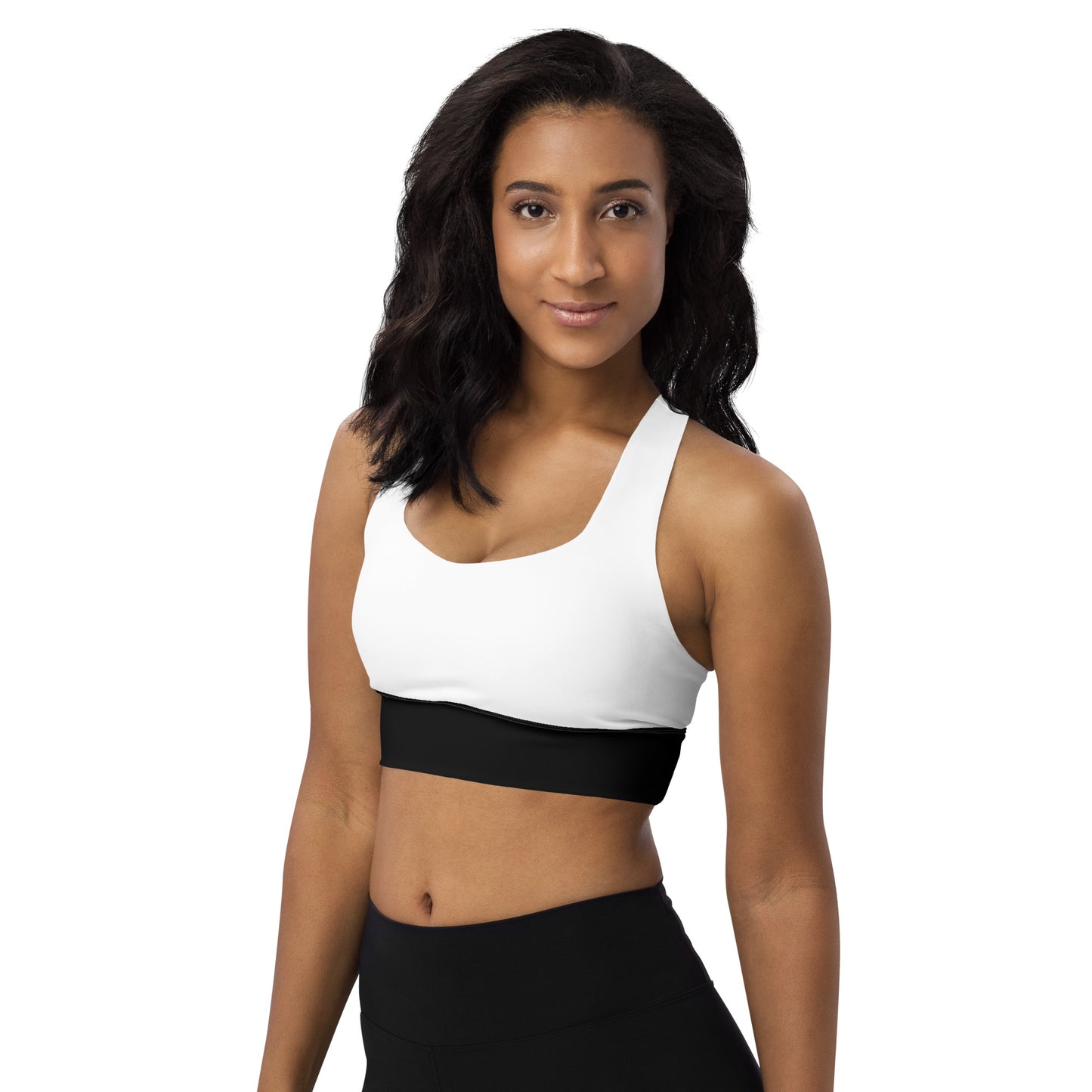 Snooty Fox Art Longline Sports Bra - Black Band