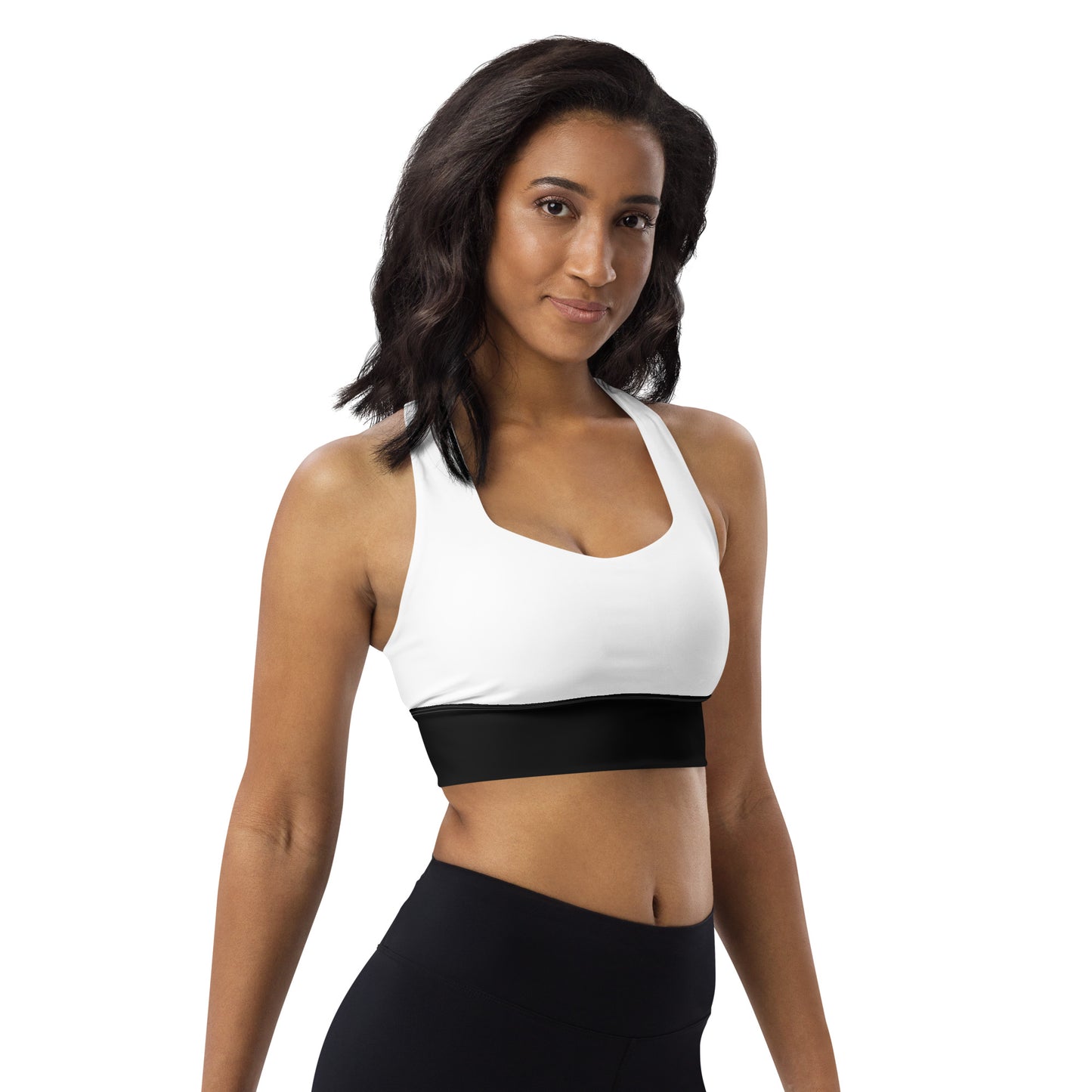 Snooty Fox Art Longline Sports Bra - Black Band