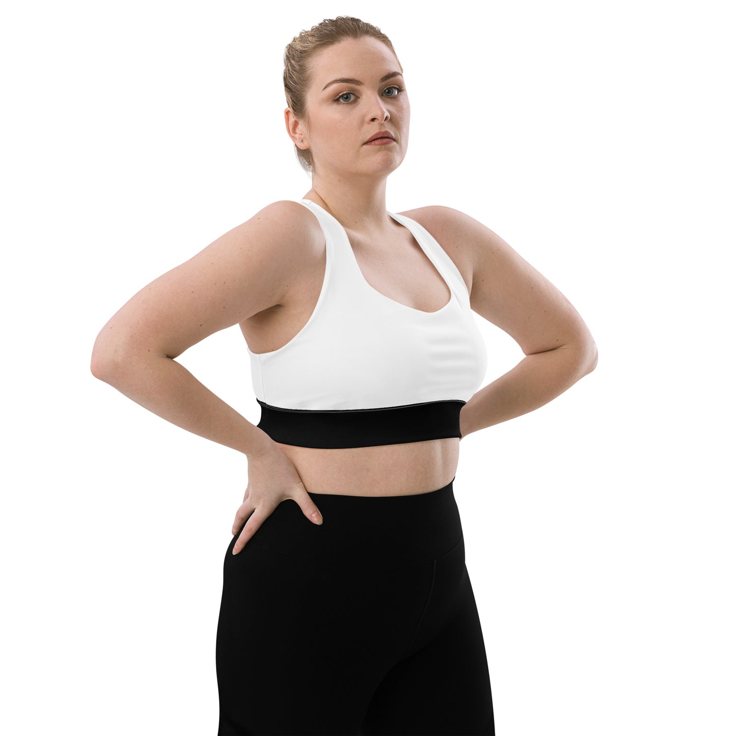 Snooty Fox Art Longline Sports Bra - Black Band