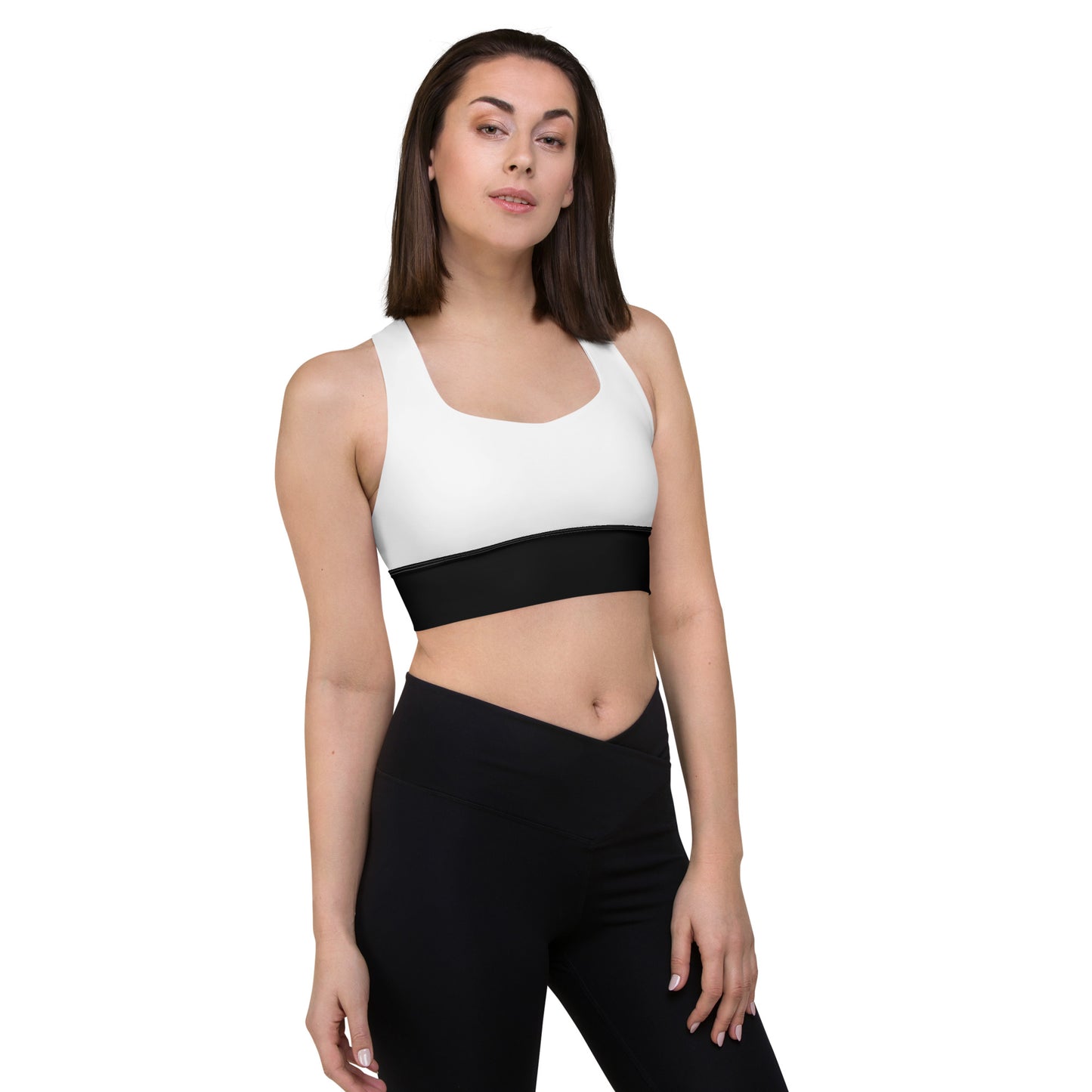 Snooty Fox Art Longline Sports Bra - Black Band