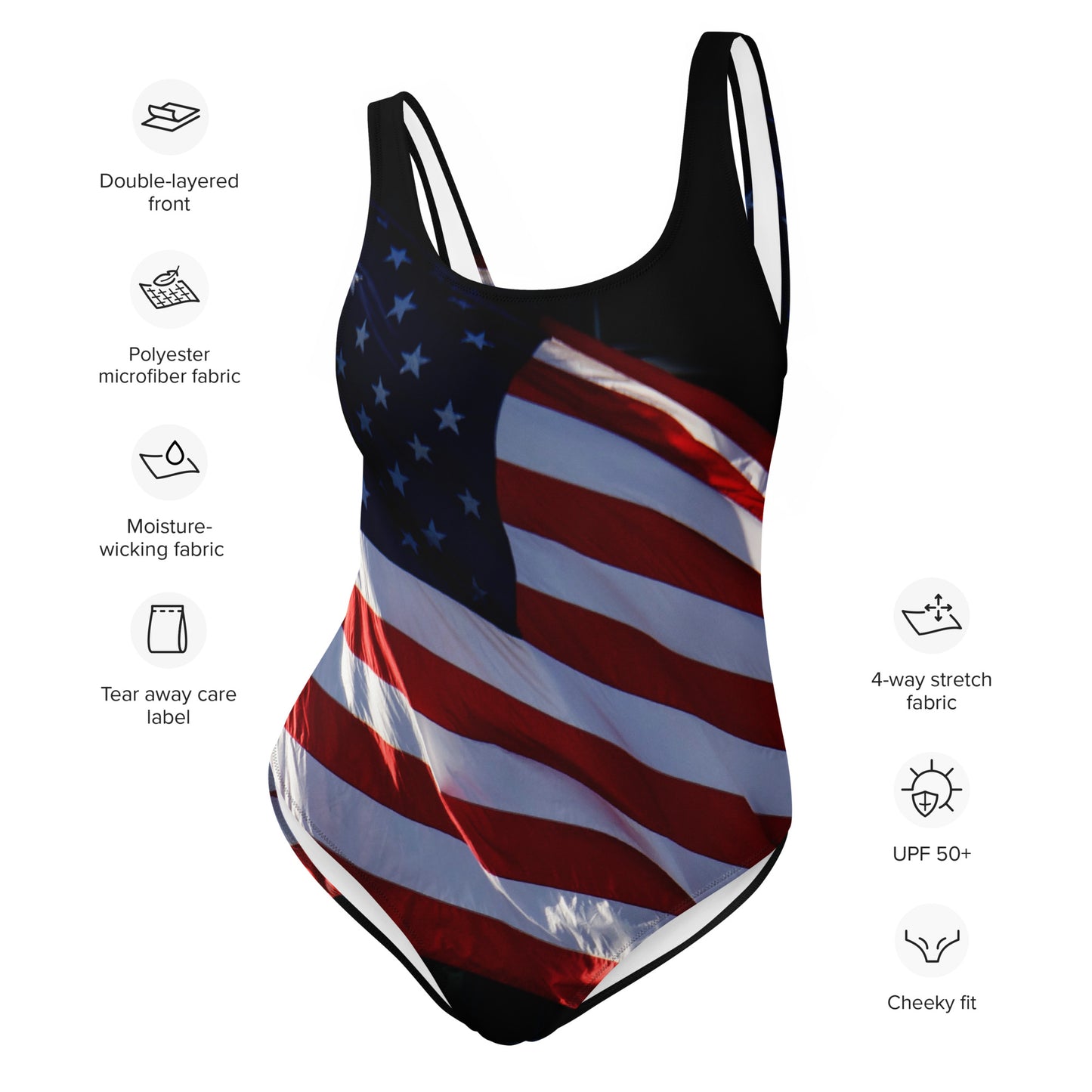 Snooty Fox Art One-Piece Swimsuit - USA Flag