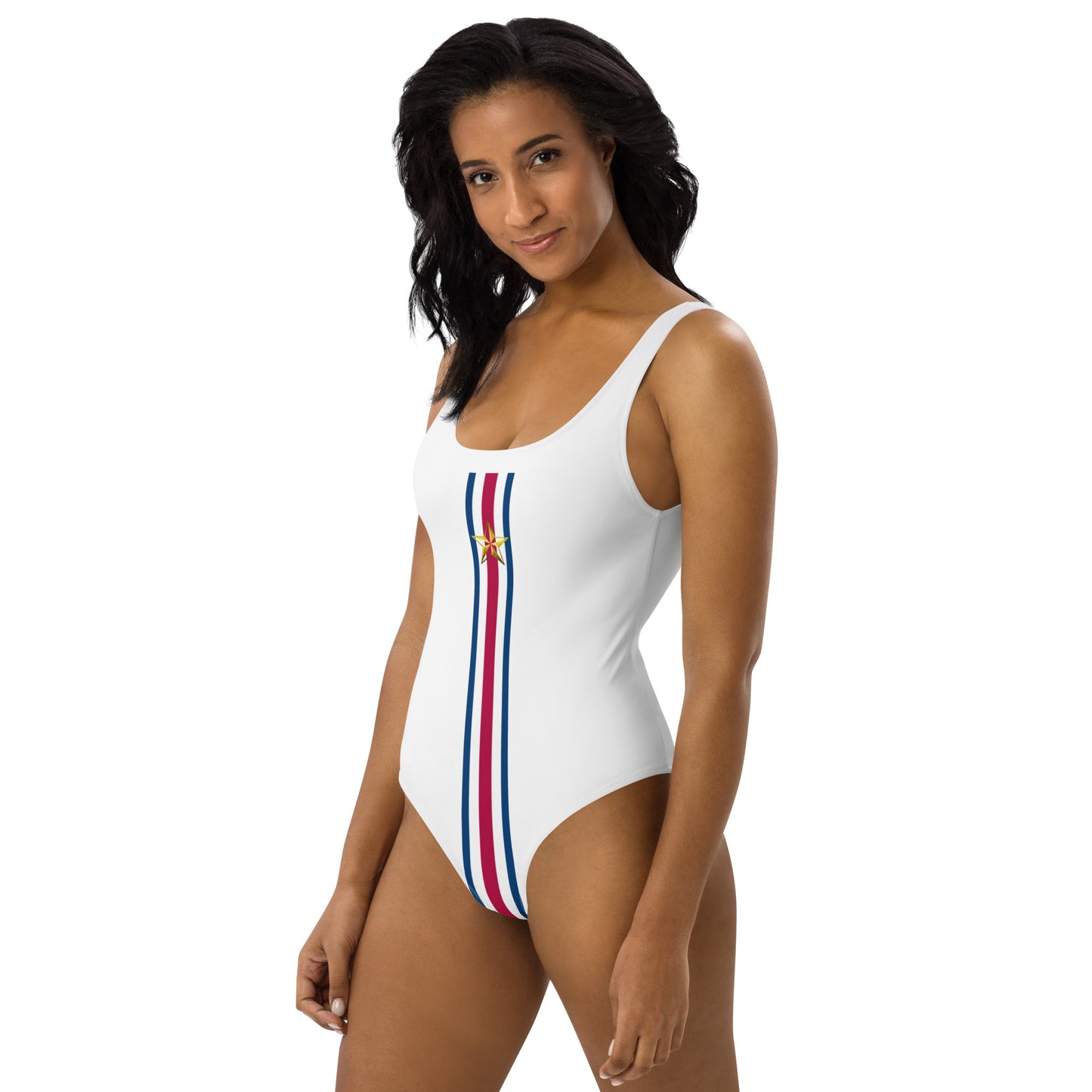 Snooty Fox Art One-Piece Swimsuit - Patriot Stripes