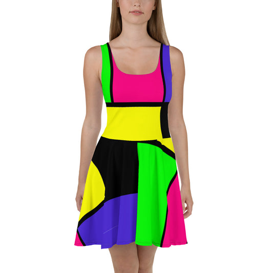 Snooty Fox Art Skater Dress - Mondrain Style