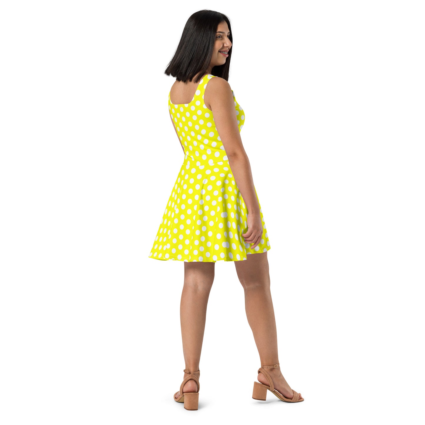 Snooty Fox Art Skater Dress - Neon Yellow