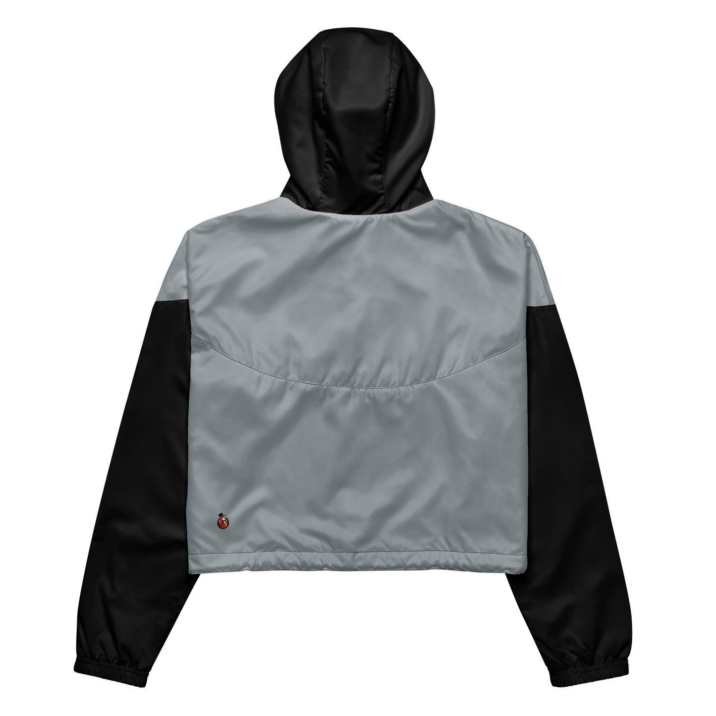 Snooty Fox Art Women’s Cropped Windbreaker - Black/Gray