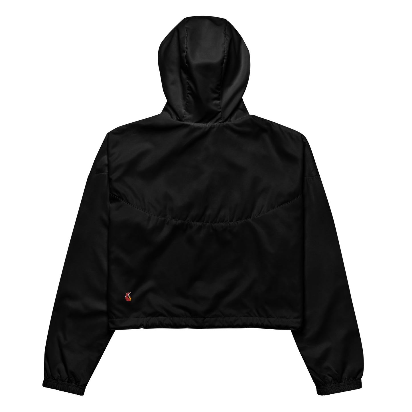 Snooty Fox Art Women's Cropped Windbreaker - Amor - Black on Black