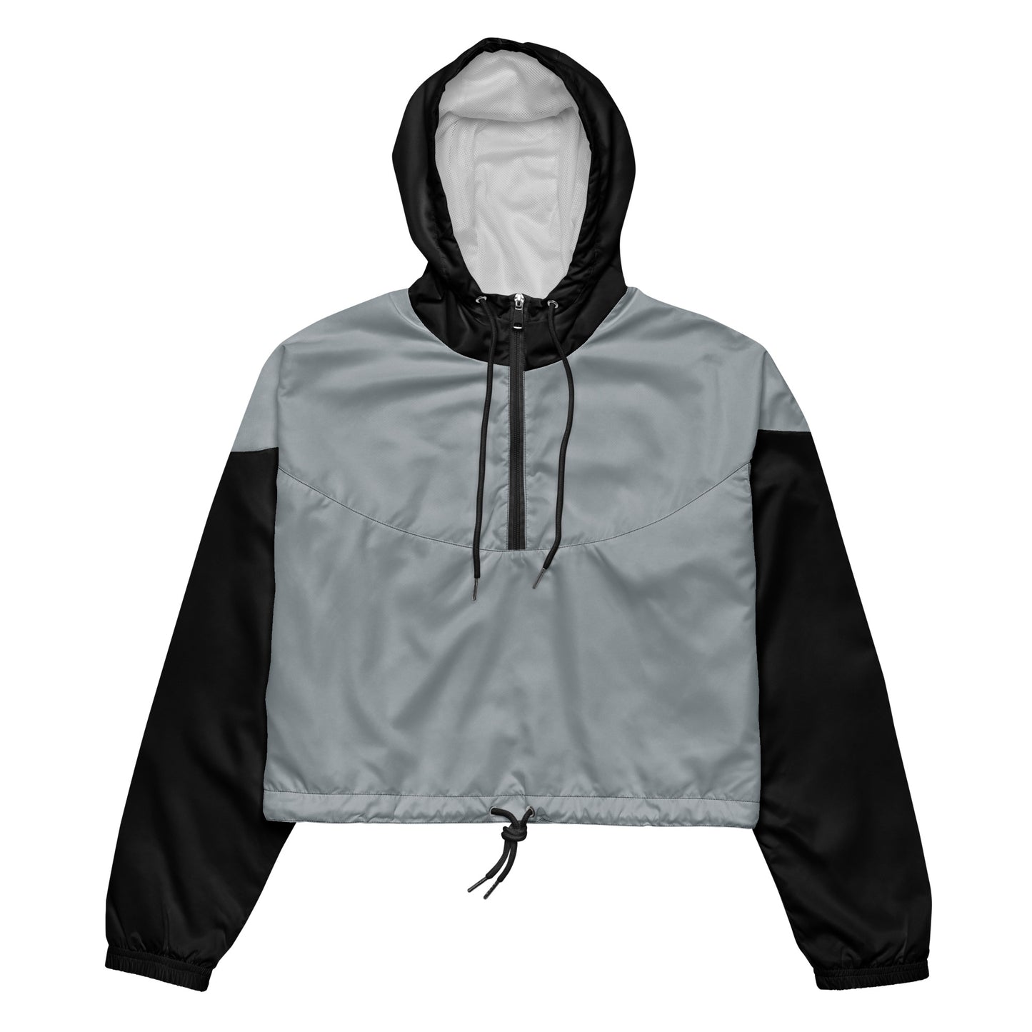 Snooty Fox Art Women’s Cropped Windbreaker - Black/Gray