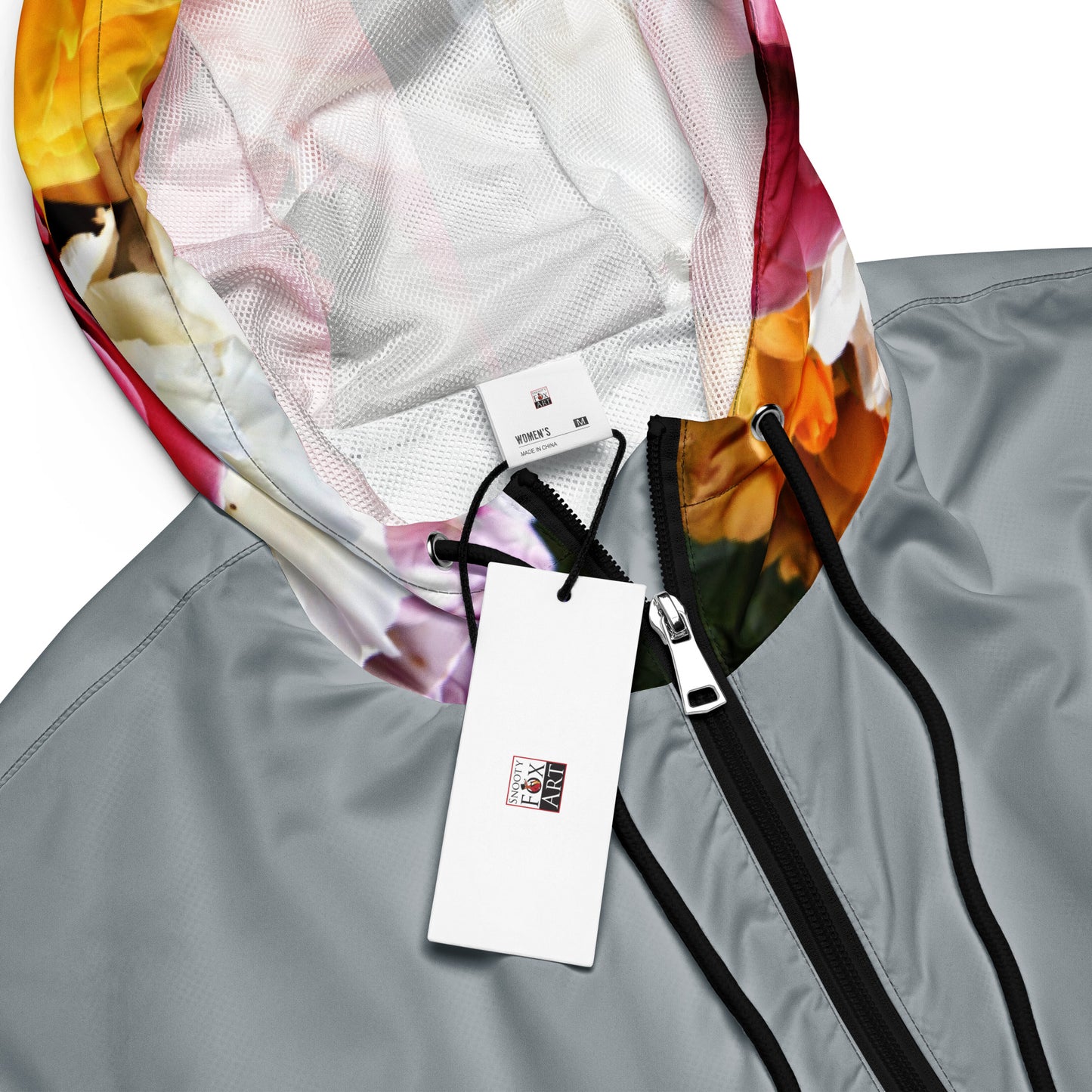 Snooty Fox Art Women’s Cropped Windbreaker - Roses